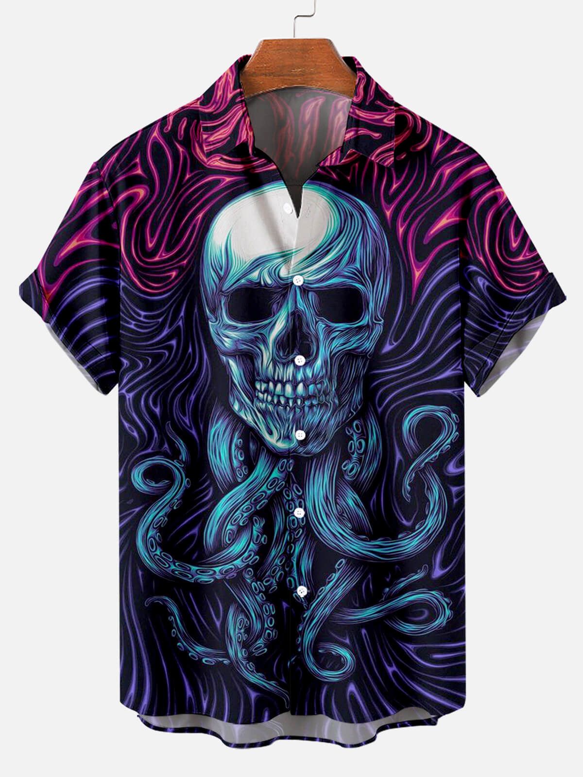 Tentacles of Doom: Cthulhu Octopus Skull Hawaiian Shirt Tentacles of Doom: Cthulhu Octopus Skull Hawaiian Shirt