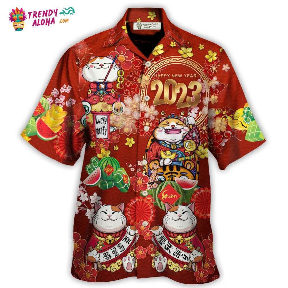 Tet Holiday Cat Happy New Year 2023 Hawaiian Shirt – Trendy Aloha