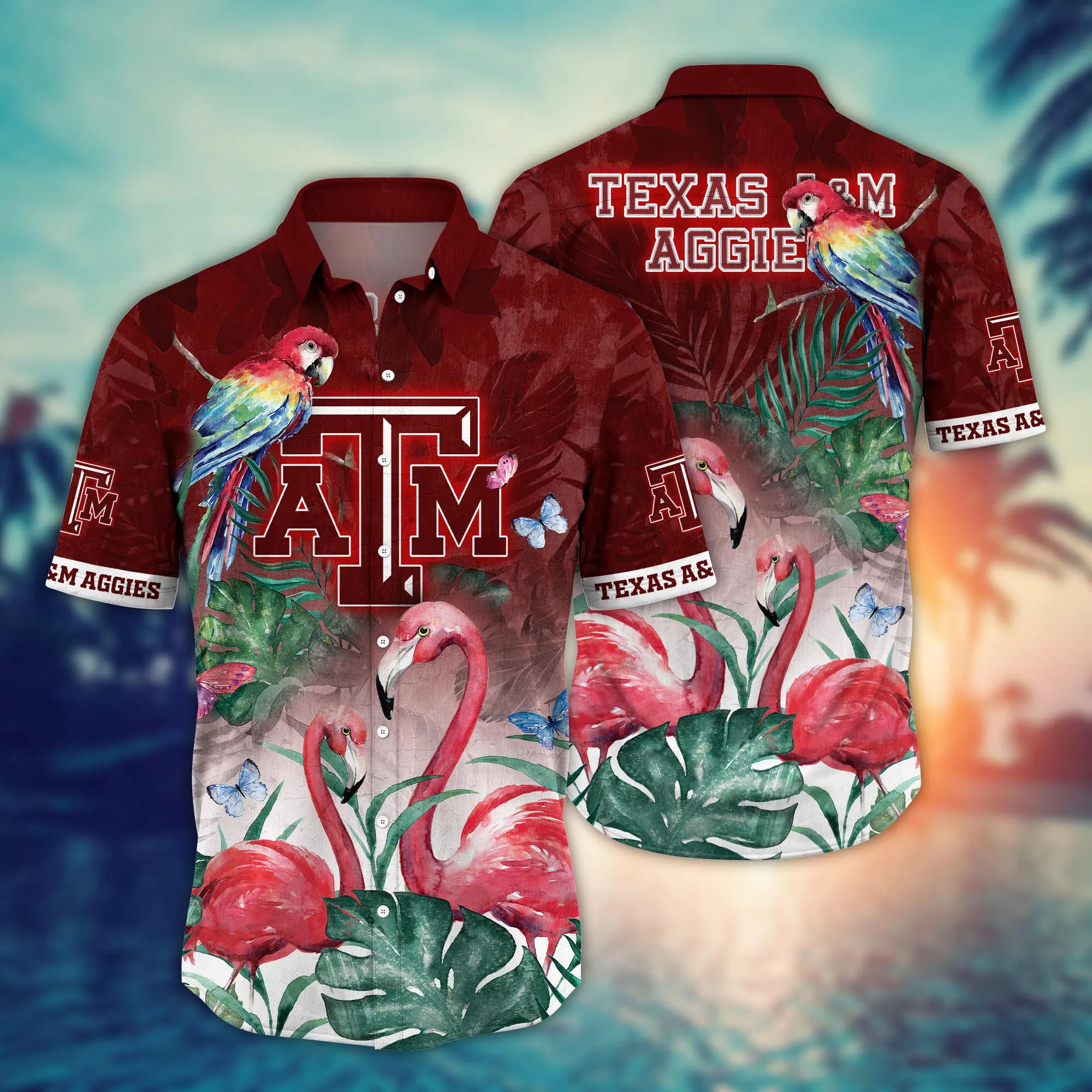 Texas A&Amp;M Aggies NCAA Hawaiian Shirt Beer Gardens Aloha Shirt