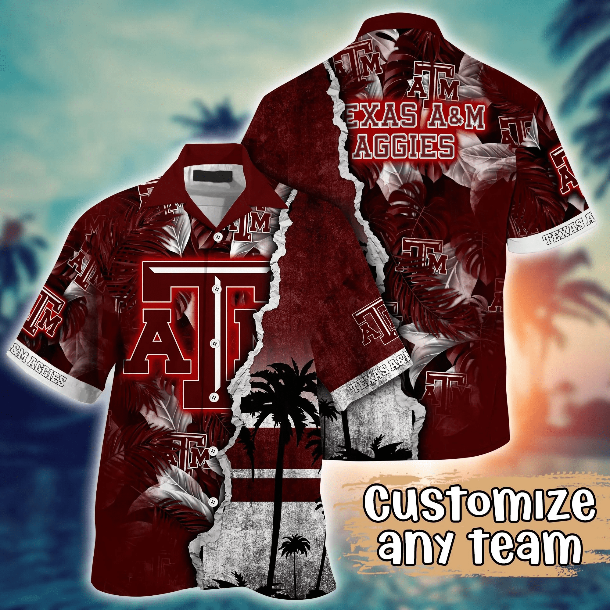 Texas A&Amp;M Aggies NCAA Hawaiian Shirt Custom Tan Lines Aloha Shirt Texas A&Amp;M Aggies NCAA Hawaiian Shirt Custom Tan Lines Aloha Shirt