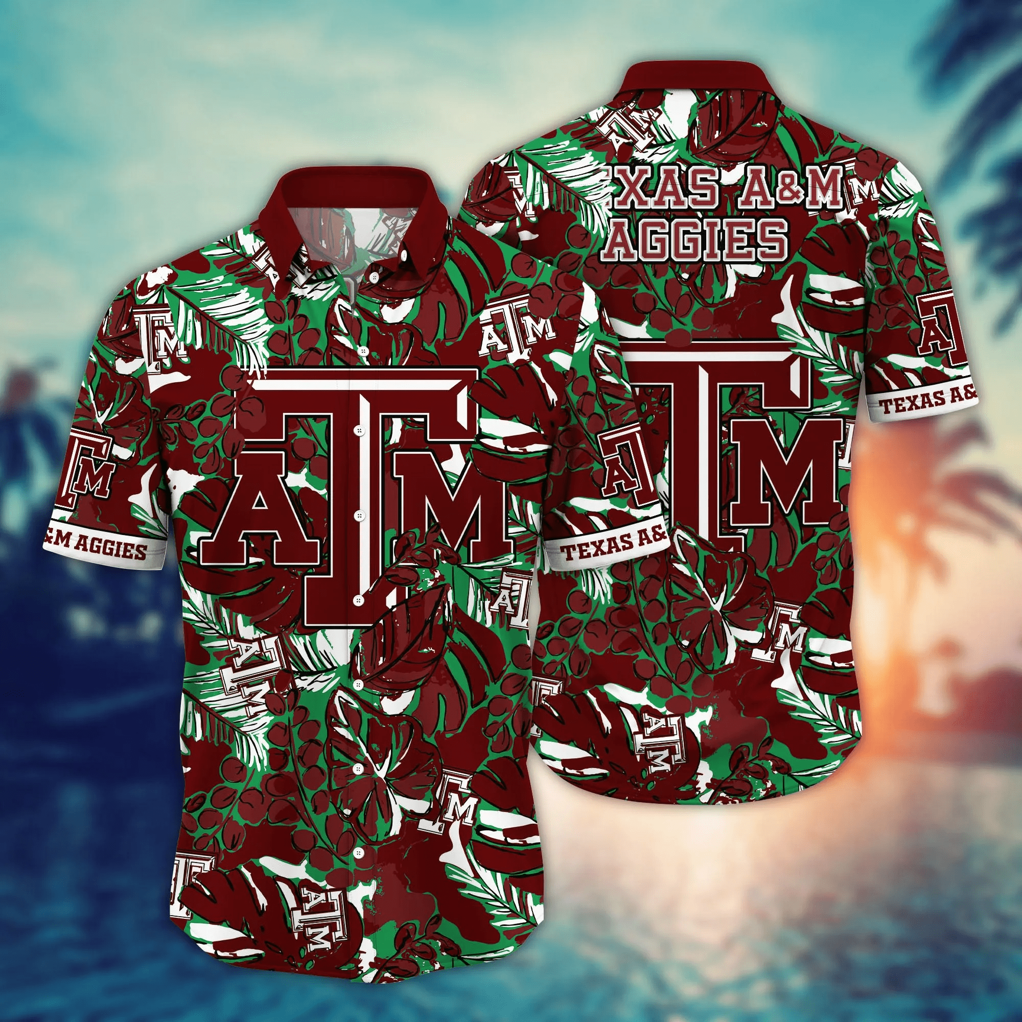 Texas A&Amp;M Aggies NCAA Hawaiian Shirt Sun-Soaked Aloha Shirt Texas A&Amp;M Aggies NCAA Hawaiian Shirt Sun-Soaked Aloha Shirt