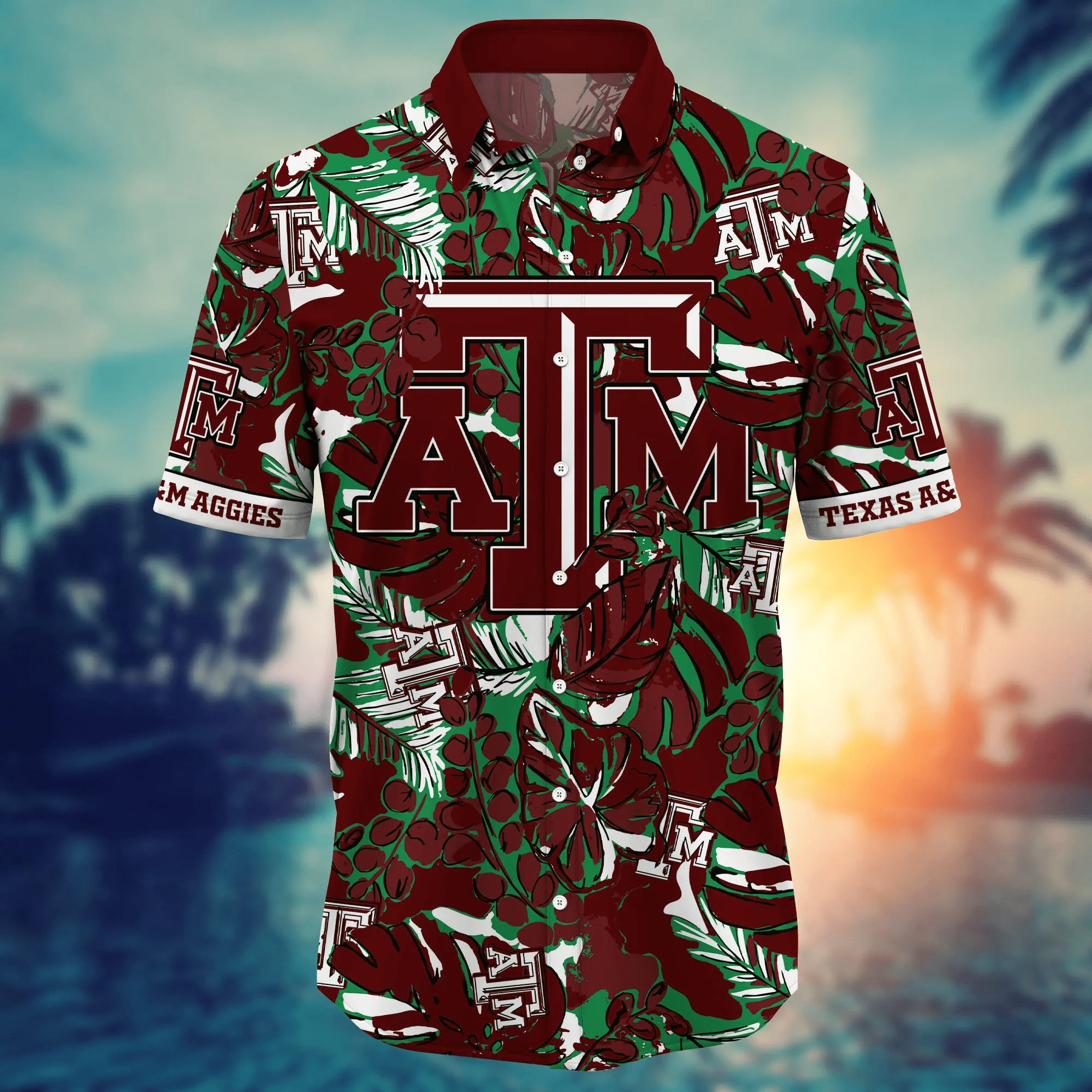 Texas A&Amp;M Aggies NCAA Hawaiian Shirt Sun-Soaked Aloha Shirt