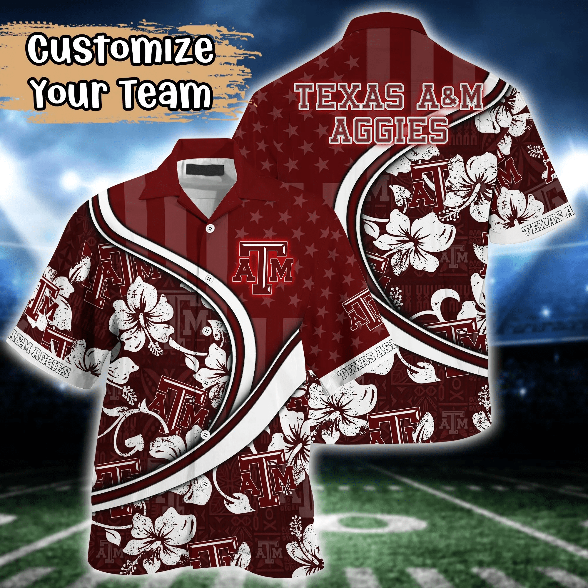 Texas A&Amp;M Aggies NCAA Us Flag Hawaiian Shirt Custom Summer Aloha Shirt Texas A&Amp;M Aggies NCAA Us Flag Hawaiian Shirt Custom Summer Aloha Shirt