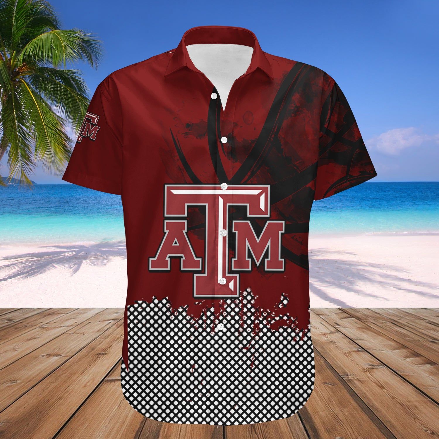Texas A&M Aggies Hawaii Shirt Basketball Net Grunge Pattern – NCAA