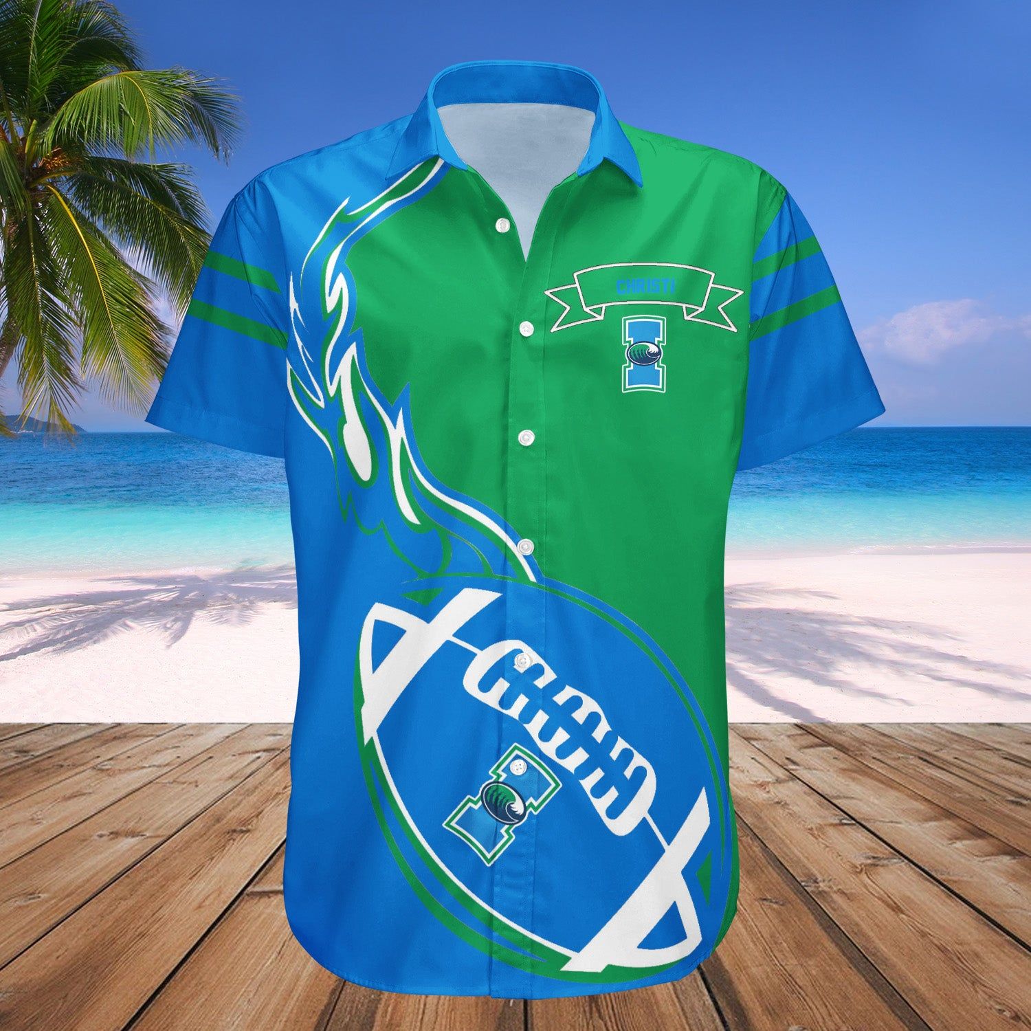 Texas A&M-Corpus Christi Hawaii Shirt Flame Ball – NCAA