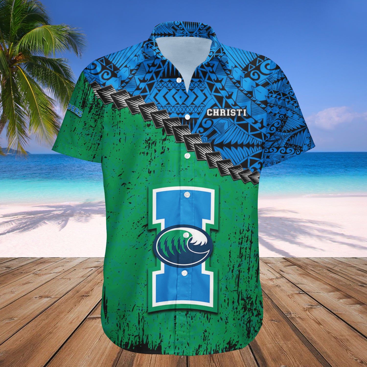 Texas A&M-Corpus Christi Hawaii Shirt Grunge Polynesian Tattoo – NCAA