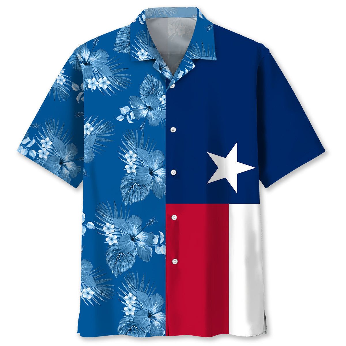 Texas Blue Floral Trendy Hawaiian Shirt