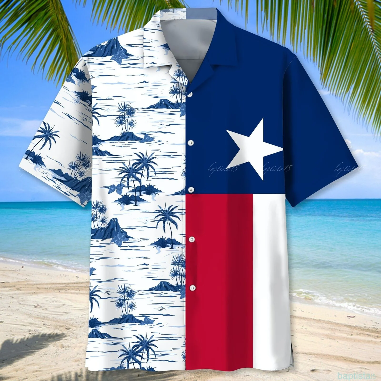 Texas Coconut Short-Sleeve Trendy Hawaiian Shirt For Fan Men Lover Style