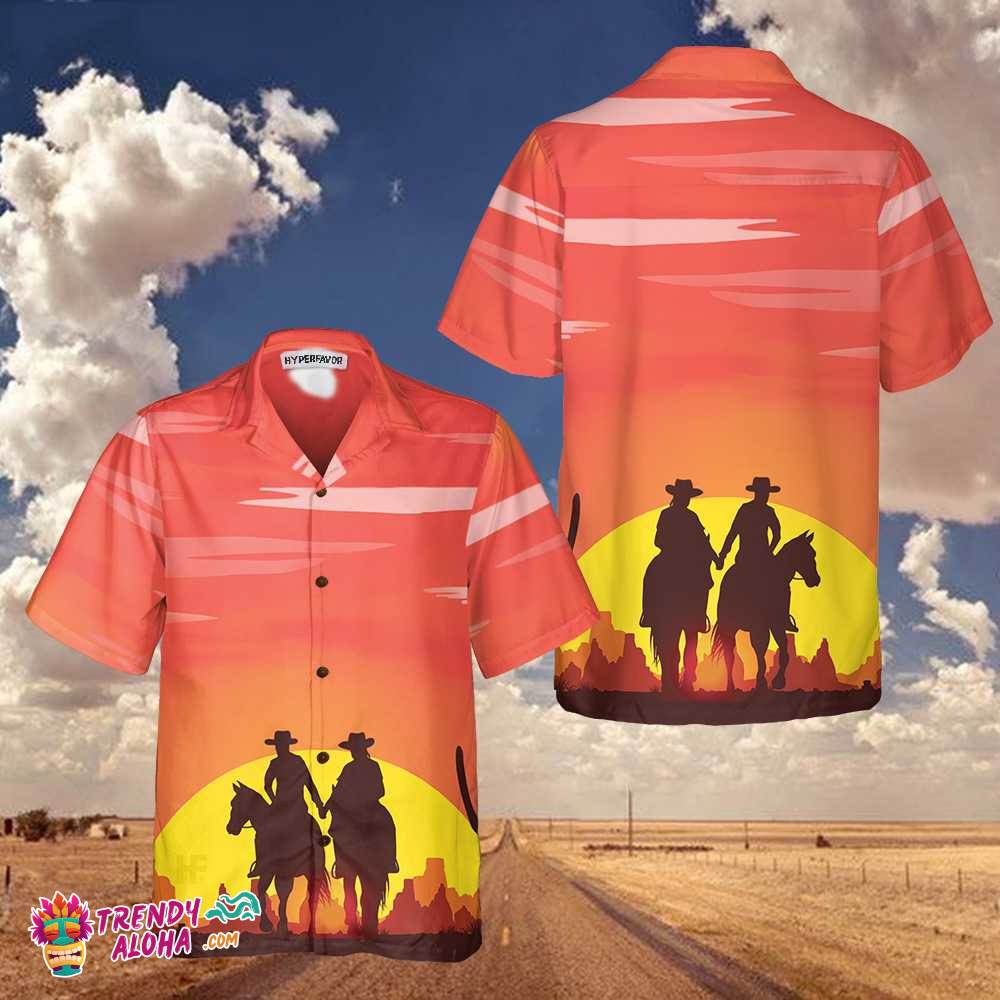 Texas Couple Cowboy Texas Hawaiian Shirt, Vinatge Texas Cowboy Shirt For Texans