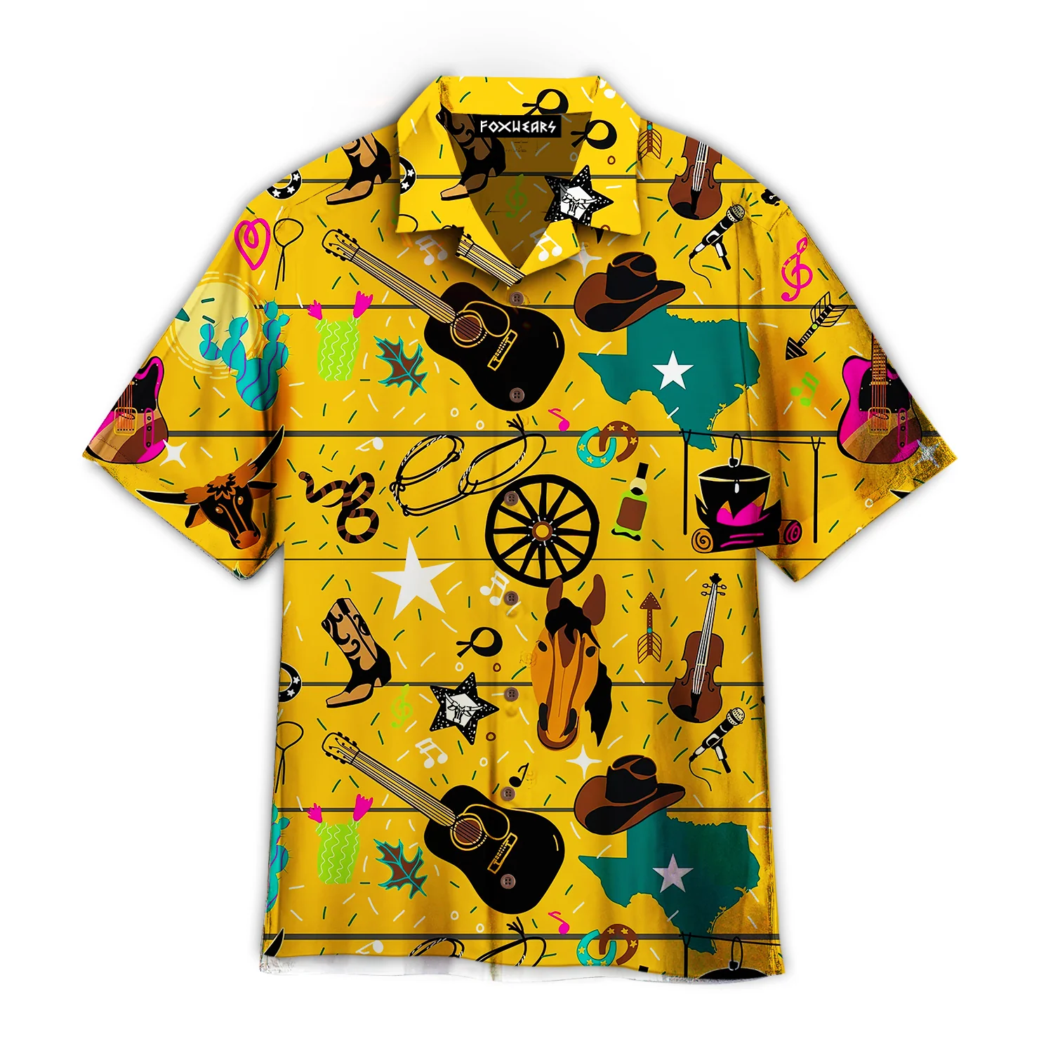 Texas Cowboy Style Hawaiian Shirt For Aloha Shirt