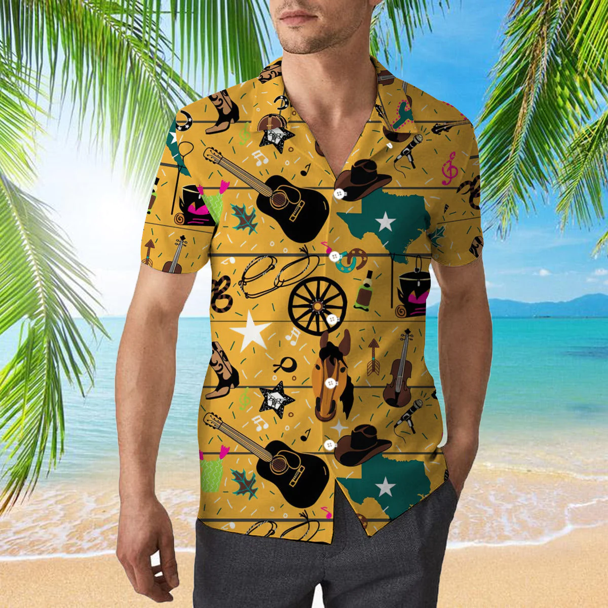 Texas Cowboy Style Trendy Hawaiian Shirt For Aloha Shirt