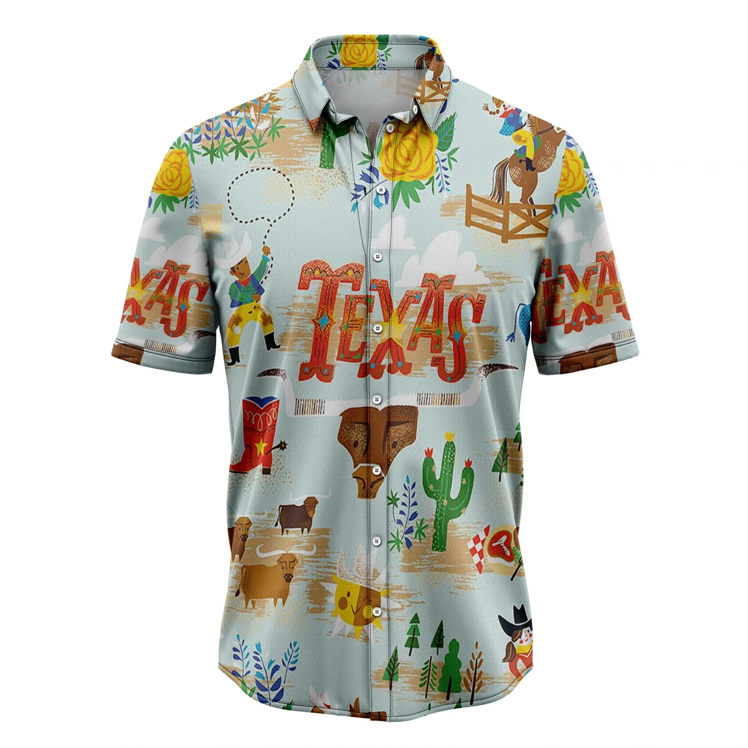 Texas Cowboy Summer Hawaiian Shirt Gift for Men