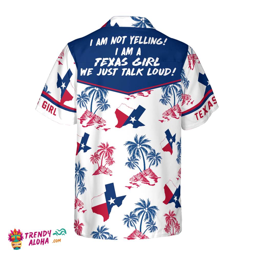 Texas Flag And Palm Tree Pattern Texas Girl Shirt, Patriotic Texas Hawaiian Shirt For Men And Women, Proud Texas Shirt