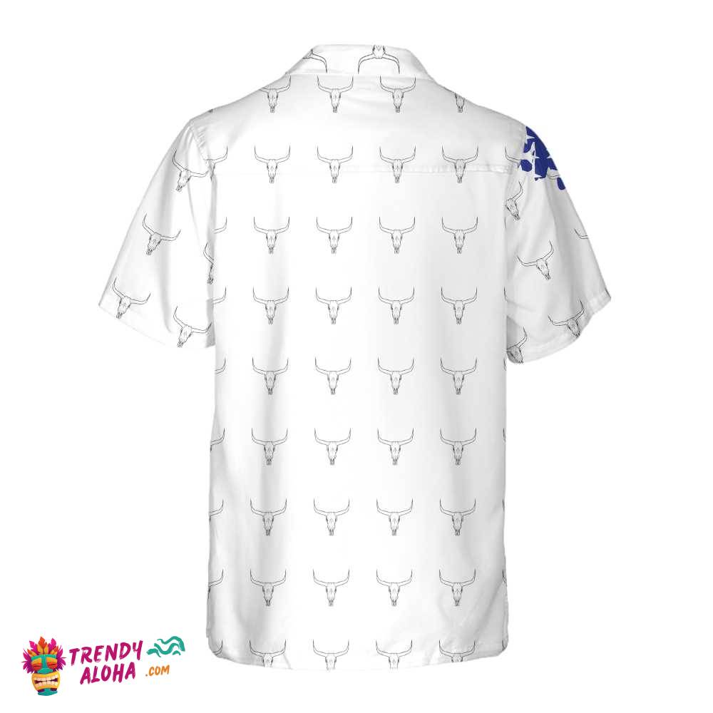 Texas Flag Longhorn Pattern Hawaiian Shirt, Unique Texas Shirt, Gift For Texas Lovers