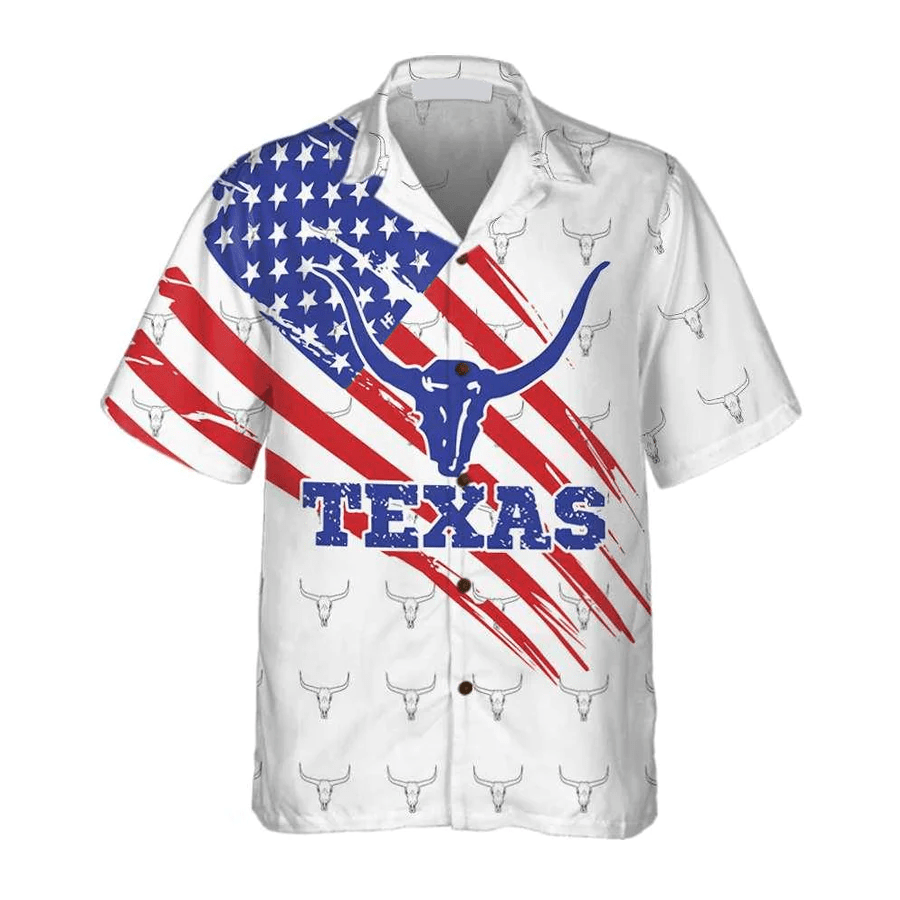Texas Flag Longhorn Pattern Trendy Hawaiian Shirt, Unique Texas Shirt, Gift For Texas Lovers Texas Flag Longhorn Pattern Trendy Hawaiian Shirt, Unique Texas Shirt, Gift For Texas Lovers