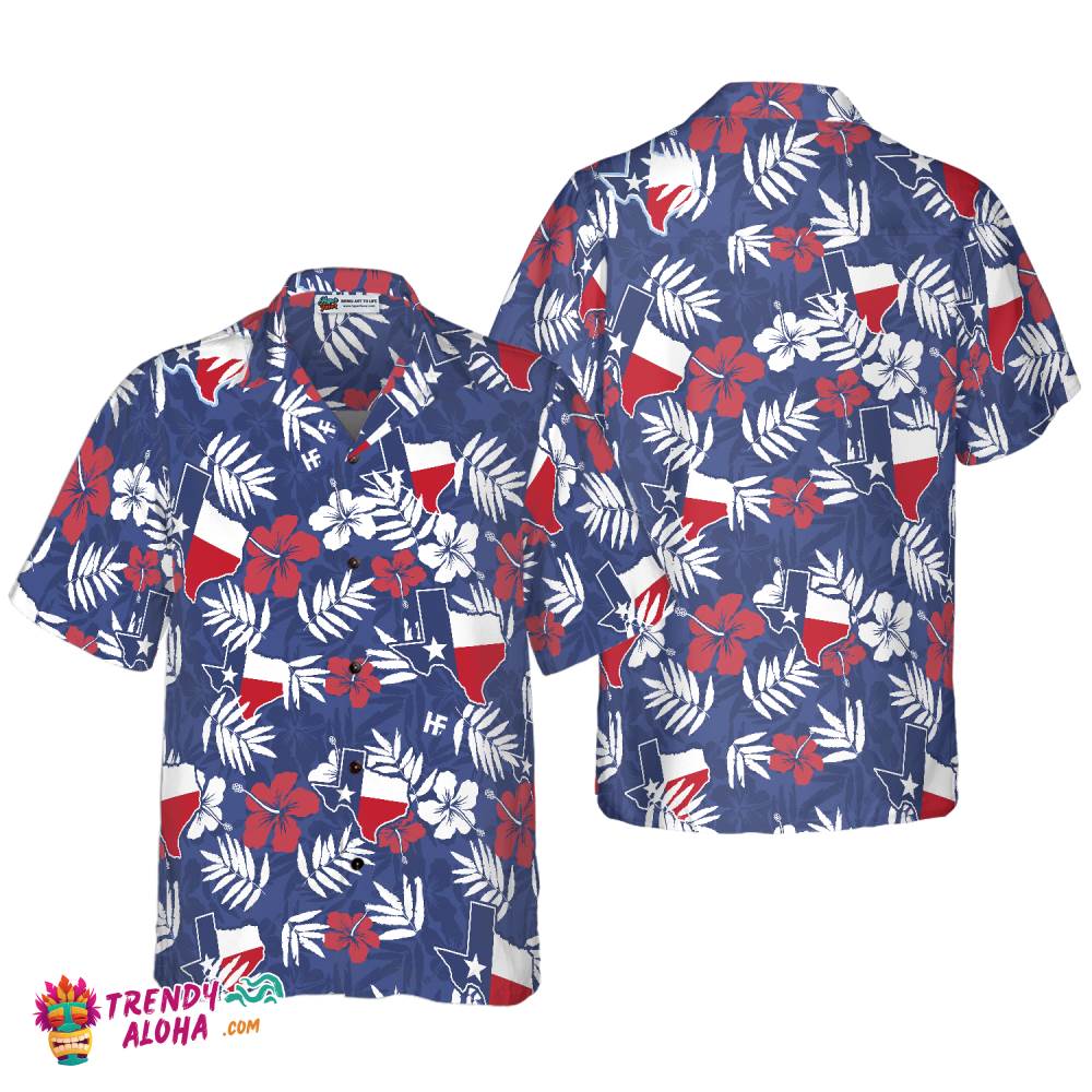 Texas Flag Tropical Seamless Pattern Usa Hawaiian Shirt Texas Flag Tropical Seamless Pattern Usa Hawaiian Shirt
