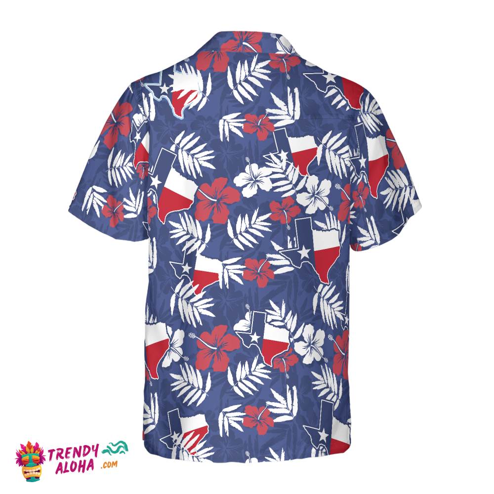 Texas Flag Tropical Seamless Pattern Usa Hawaiian Shirt