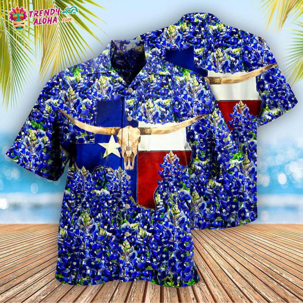 Texas Forever Texas Bluebonnet Hawaiian Shirt – Trendy Aloha