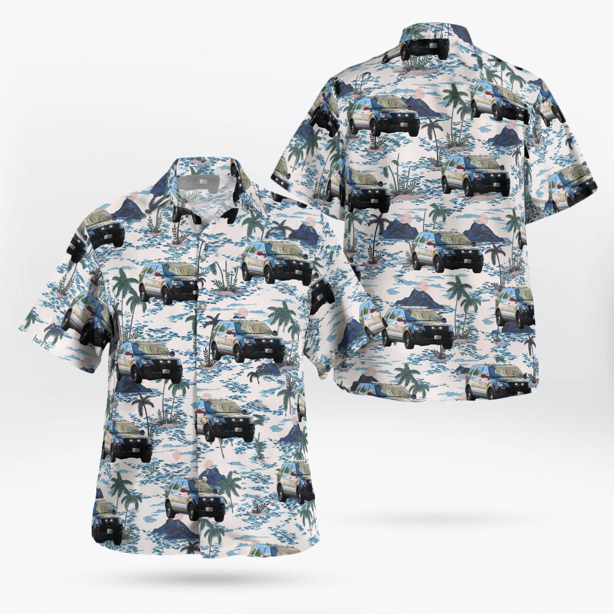 Texas Houston Police Department Ford Police Interceptor Utility Hawaiian Shirt