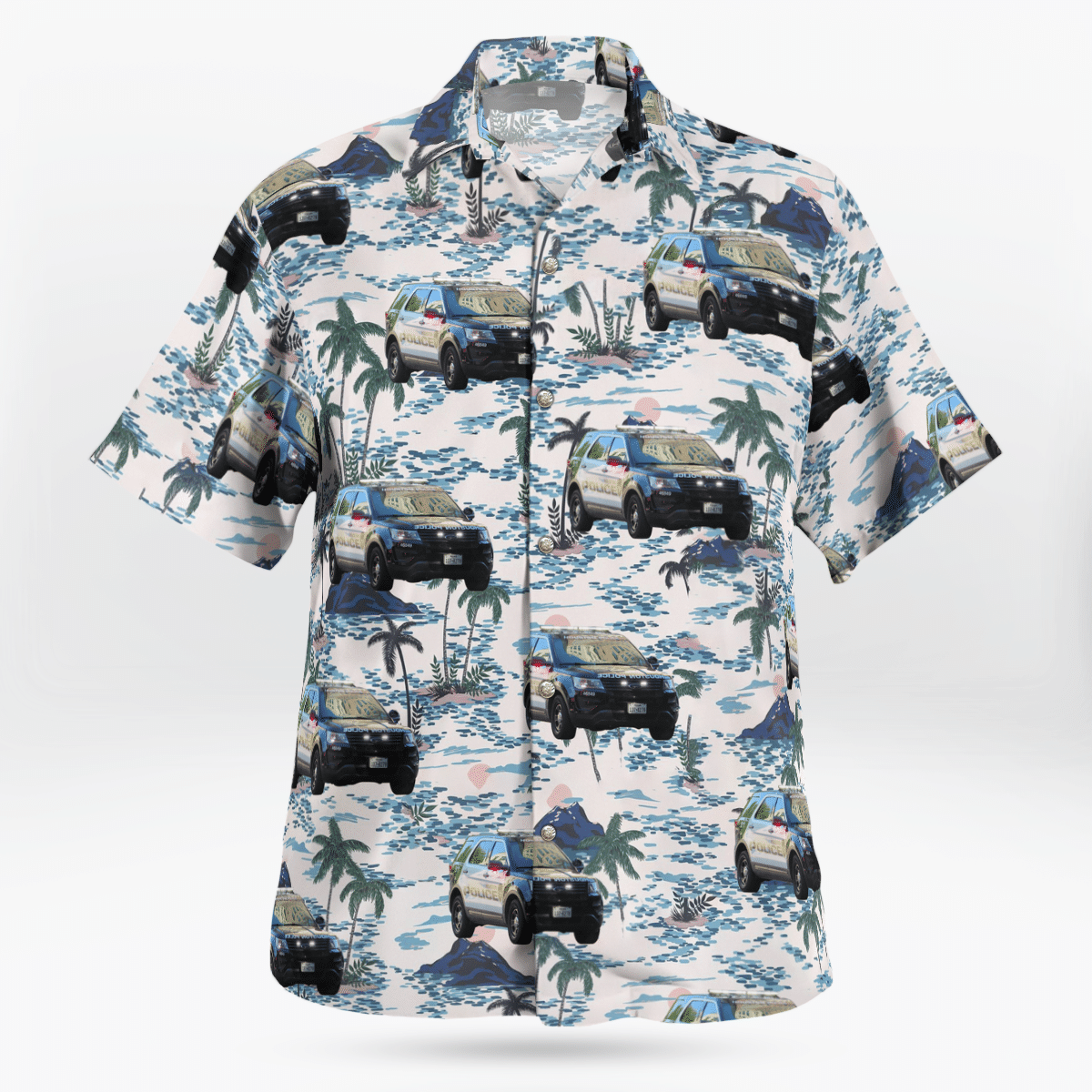 Texas Houston Police Department Ford Police Interceptor Utility Hawaiian Shirt