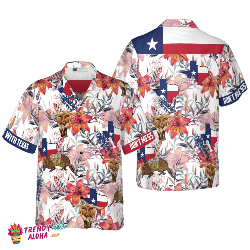 Texas Longhorn Bluebonnet And Armadillo Hawaiian Shirt, Button Down Floral Texas Flag Shirt, Proud Texas Shirt For Men Texas Longhorn Bluebonnet And Armadillo Hawaiian Shirt, Button Down Floral Texas Flag Shirt, Proud Texas Shirt For Men