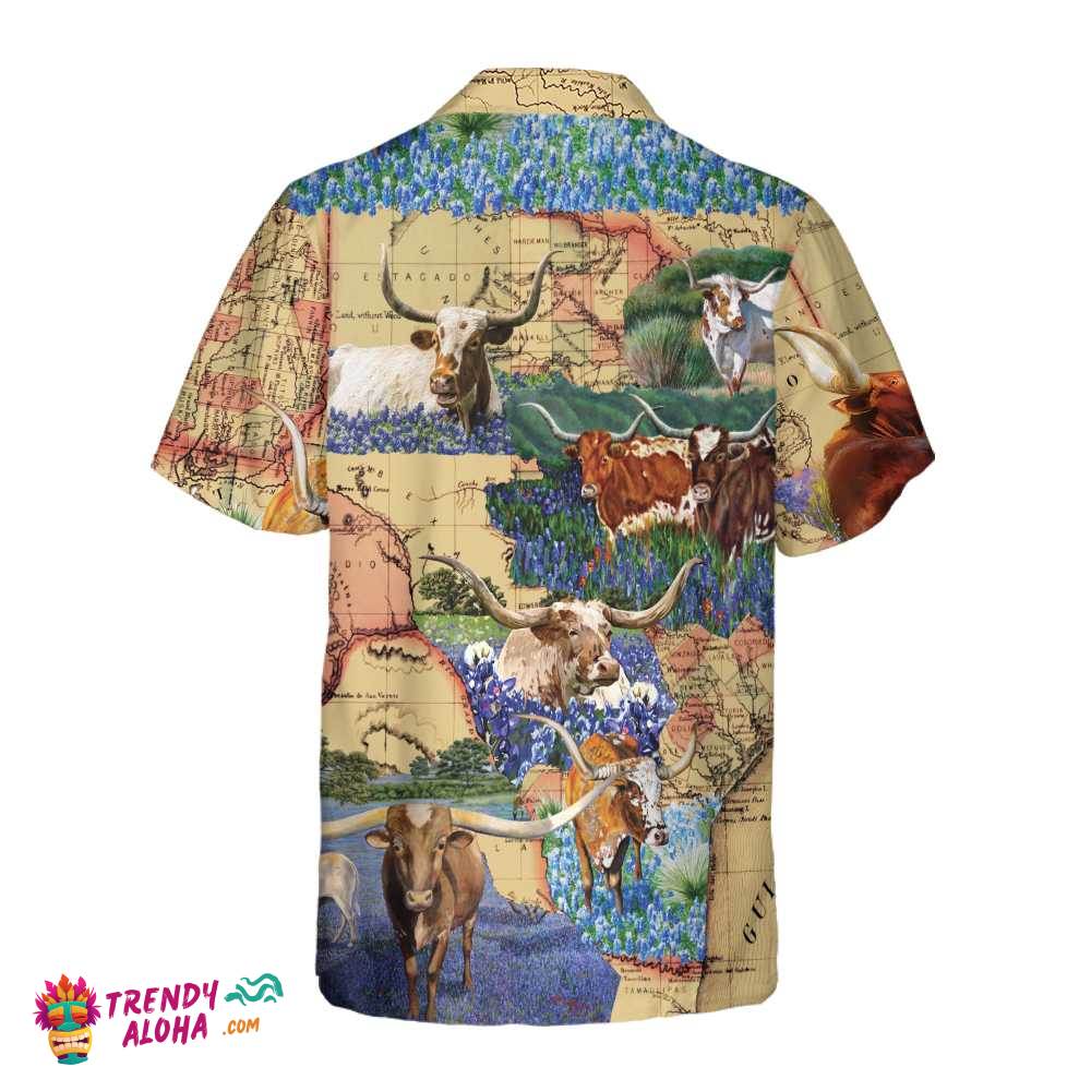 Texas Longhorn Hawaiian Shirt, Unique Texas Shirt, Gift For Texas Lovers