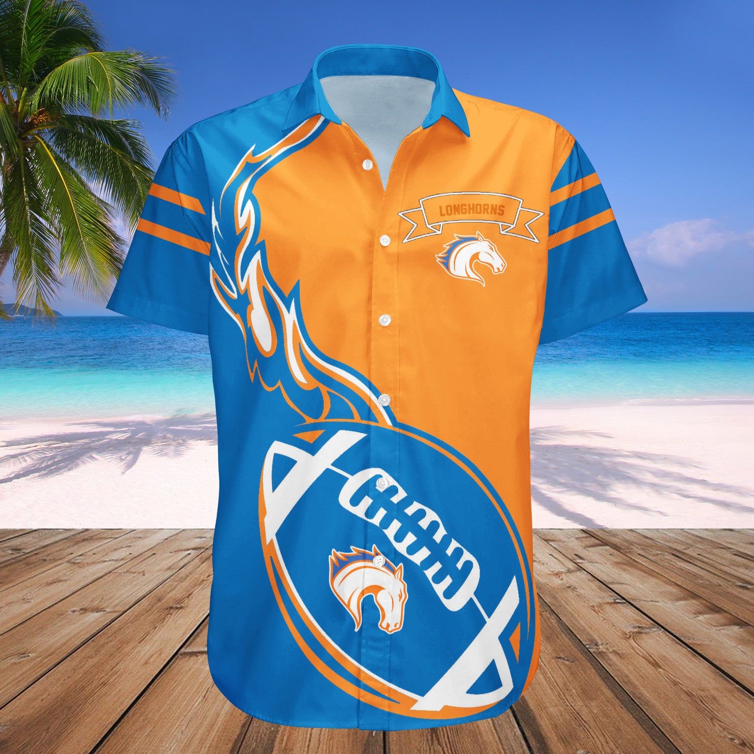 Texas Longhorns Hawaii Shirt Flame Ball – NCAA