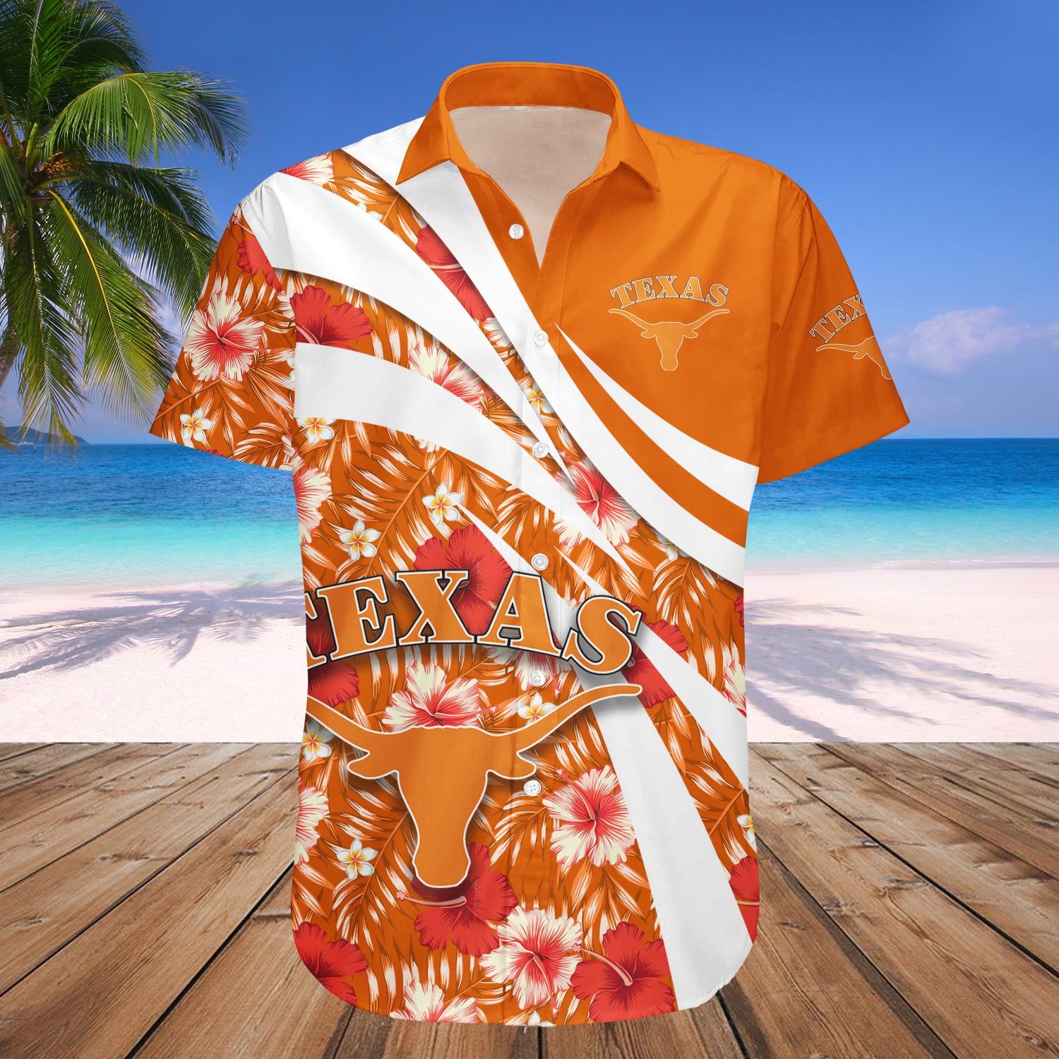 Texas Longhorns Hawaii Shirt Hibiscus Sport Style – NCAA