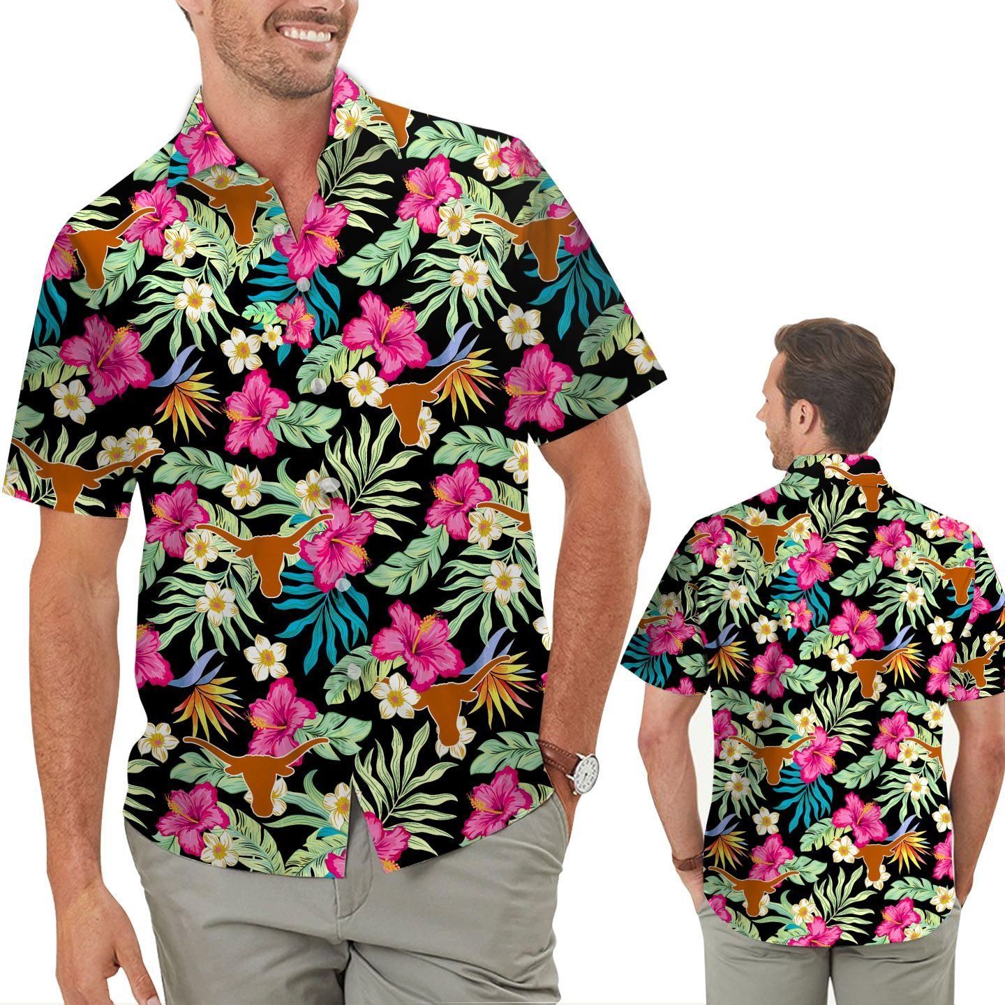 Texas Longhorns Hibiscus Hawaiian Shirt Unique Elegance Design Style