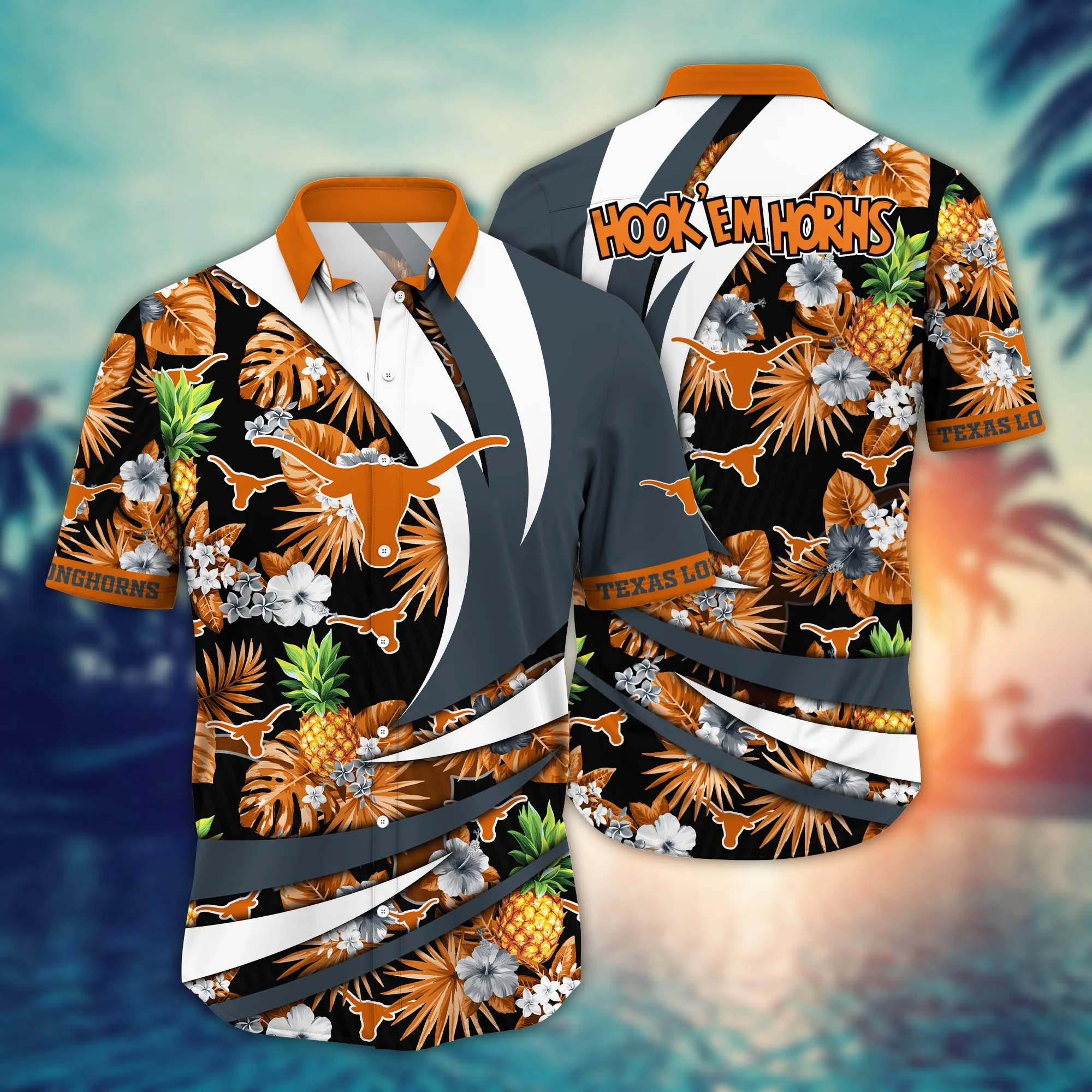 Texas Longhorns NCAA Hawaiian Shirt Coconut Water Aloha Shirt Texas Longhorns NCAA Hawaiian Shirt Coconut Water Aloha Shirt