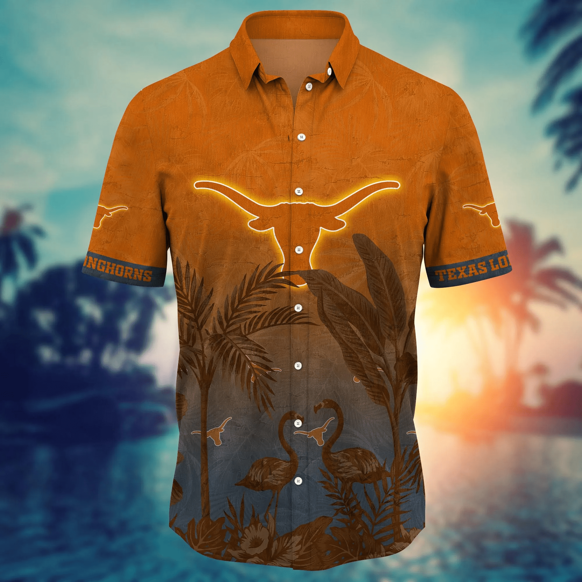 Texas Longhorns NCAA Hawaiian Shirt Golden Hourtime Aloha Shirt