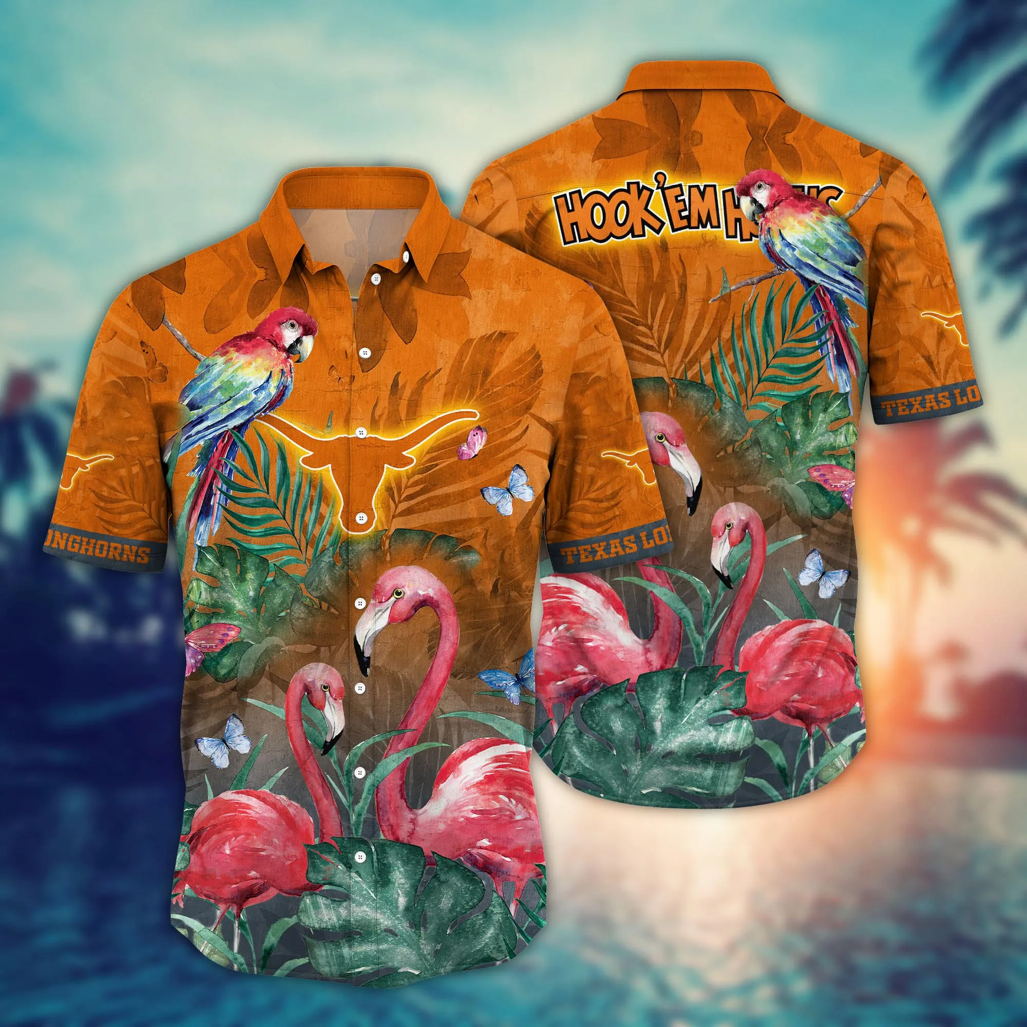 Texas Longhorns NCAA Hawaiian Shirt Sea Breeze Aloha Shirt Texas Longhorns NCAA Hawaiian Shirt Sea Breeze Aloha Shirt