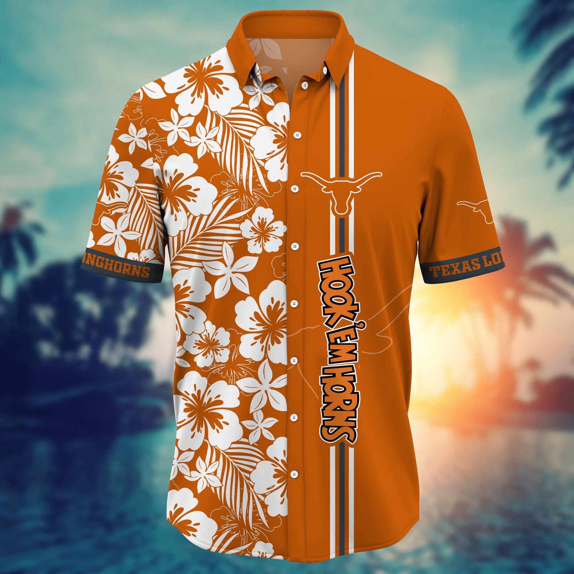 Texas Longhorns NCAA Hawaiian Shirt Sunshinetime Aloha Shirt