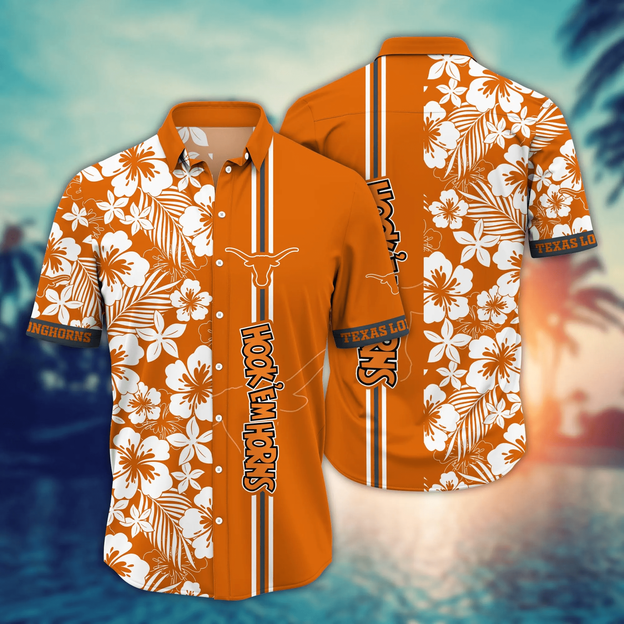 Texas Longhorns NCAA Hawaiian Shirt Sunshinetime Aloha Shirt Texas Longhorns NCAA Hawaiian Shirt Sunshinetime Aloha Shirt