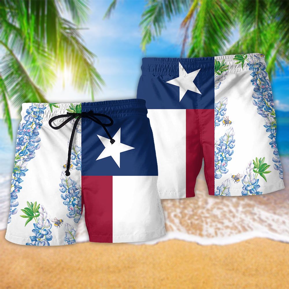 Texas Peace Life Style Floral Trendy Aloha Hawaiian Beach Shorts