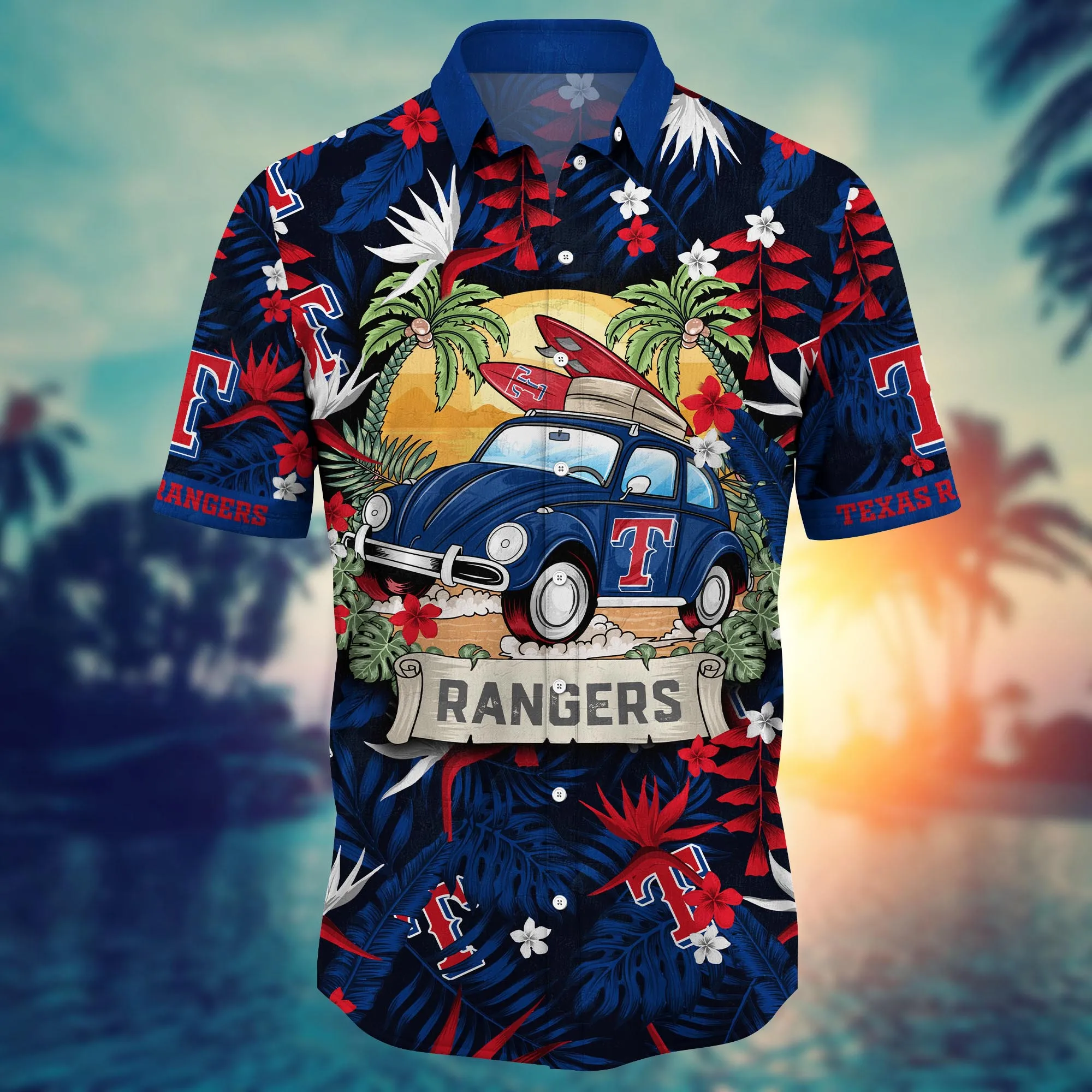 Texas Rangers MLB Hawaiian Shirt Beach Seasontime Aloha Shirt
