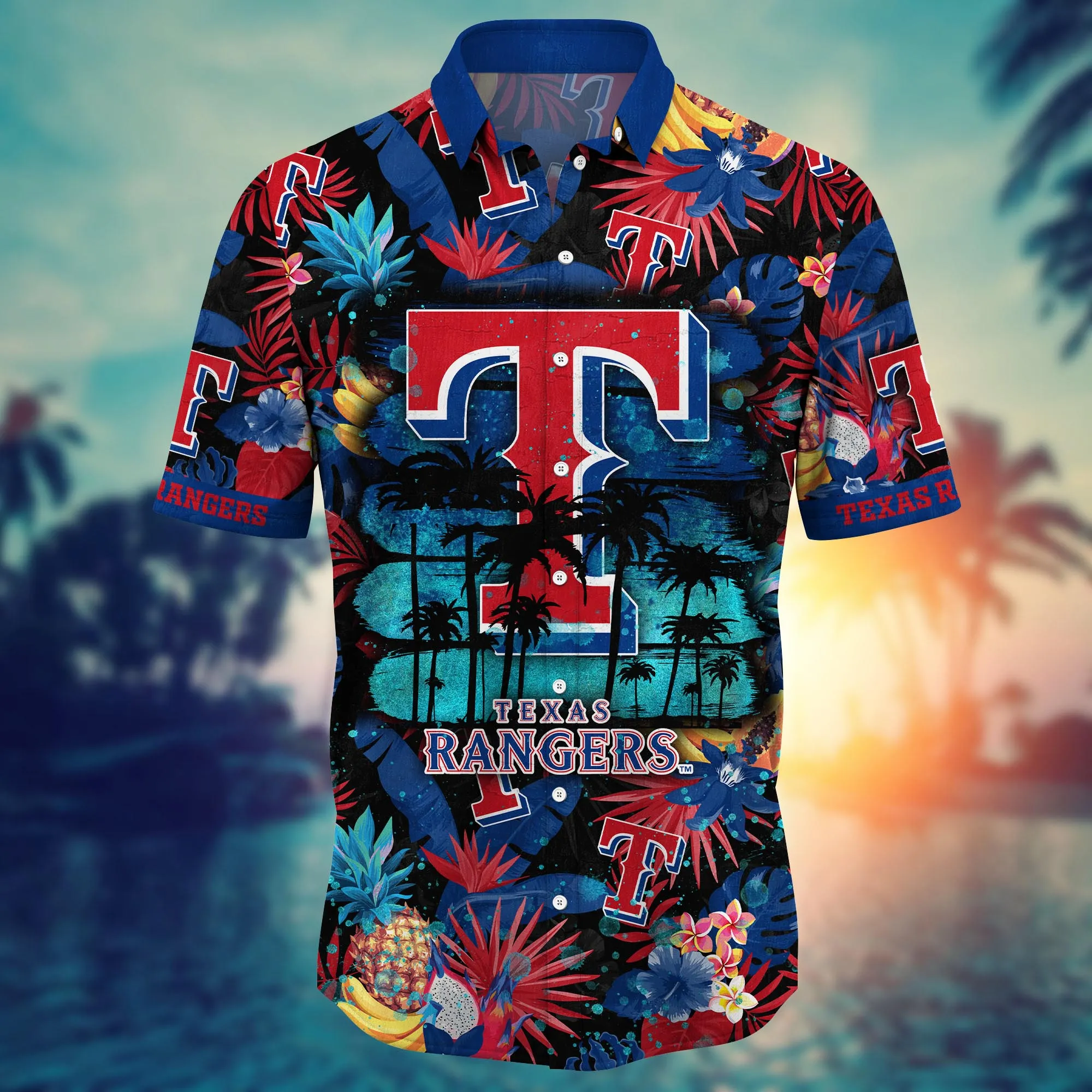 Texas Rangers MLB Hawaiian Shirt Ice Cream Season Aloha Shirt
