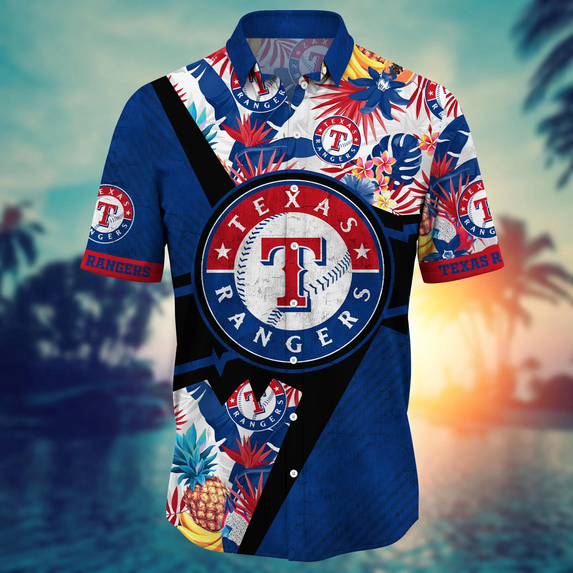 Texas Rangers MLB Hawaiian Shirt Leisure Aloha Shirt