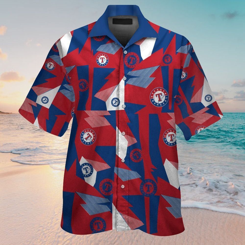 Texas Rangers Short Sleeve Button Up Tropical Hawaiian Shirt VER04