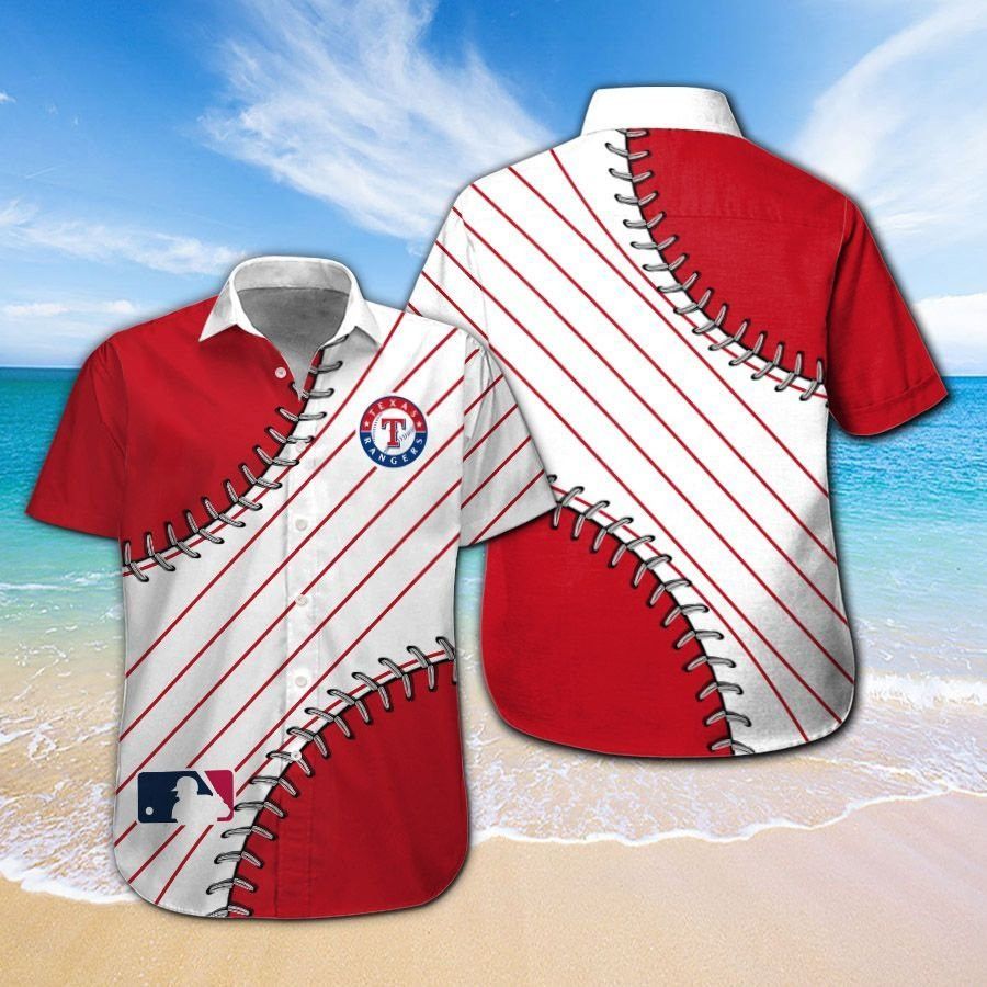 Texas Rangers Short Sleeve Button Up Tropical Hawaiian Shirt VER07