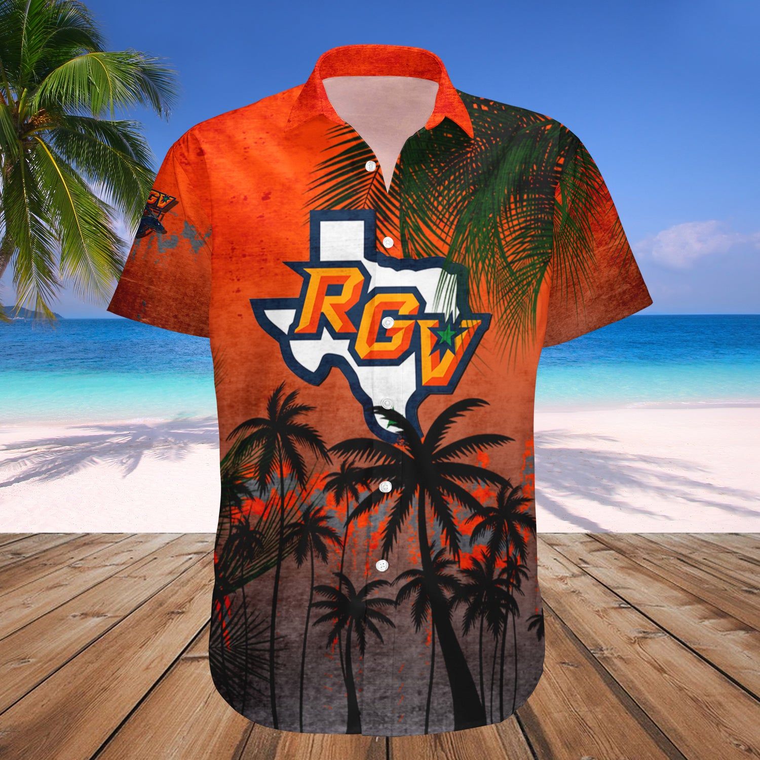 Texas-Rio Grande Valley Vaqueros Hawaii Shirt Coconut Tree Tropical Grunge – NCAA