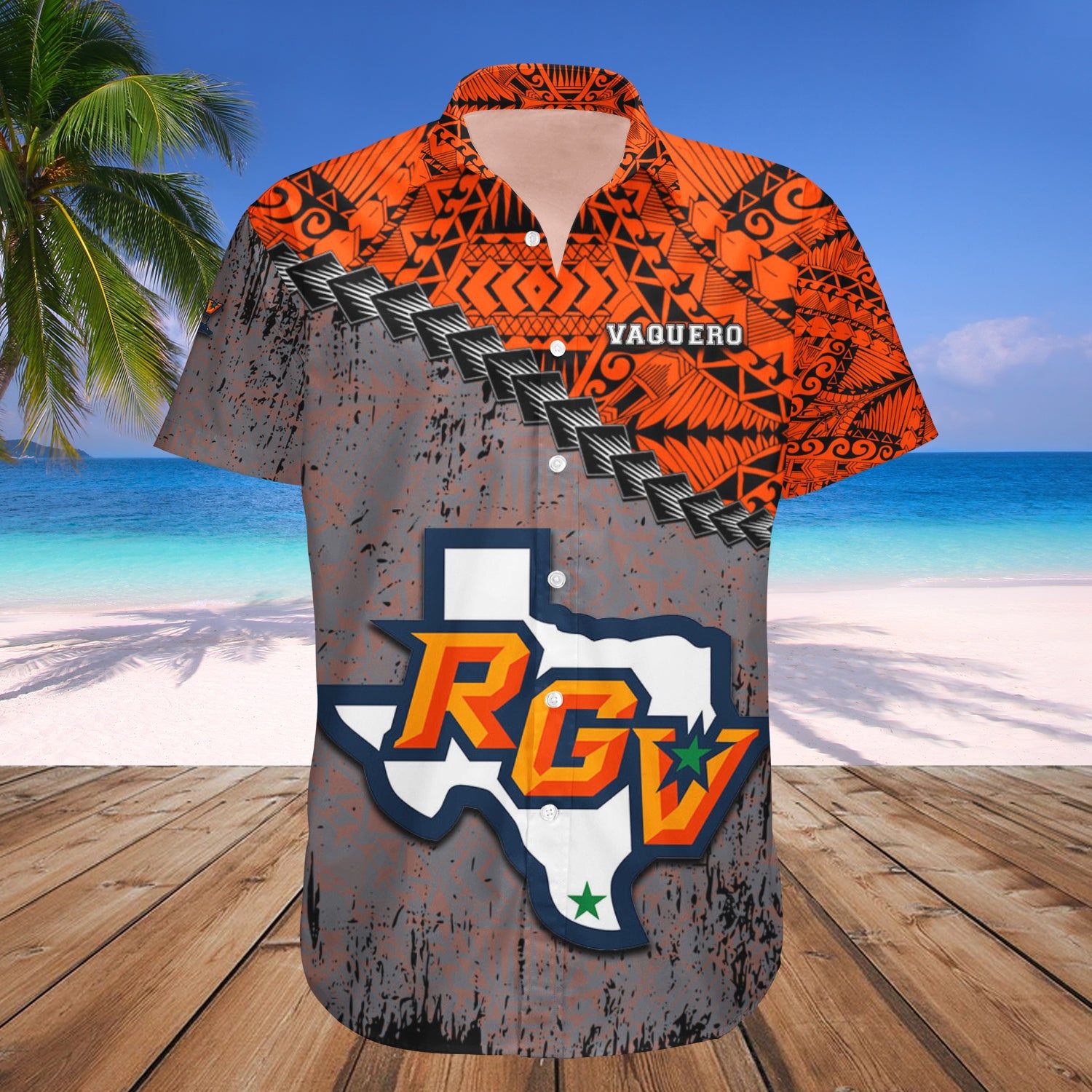 Texas-Rio Grande Valley Vaqueros Hawaii Shirt Grunge Polynesian Tattoo – NCAA