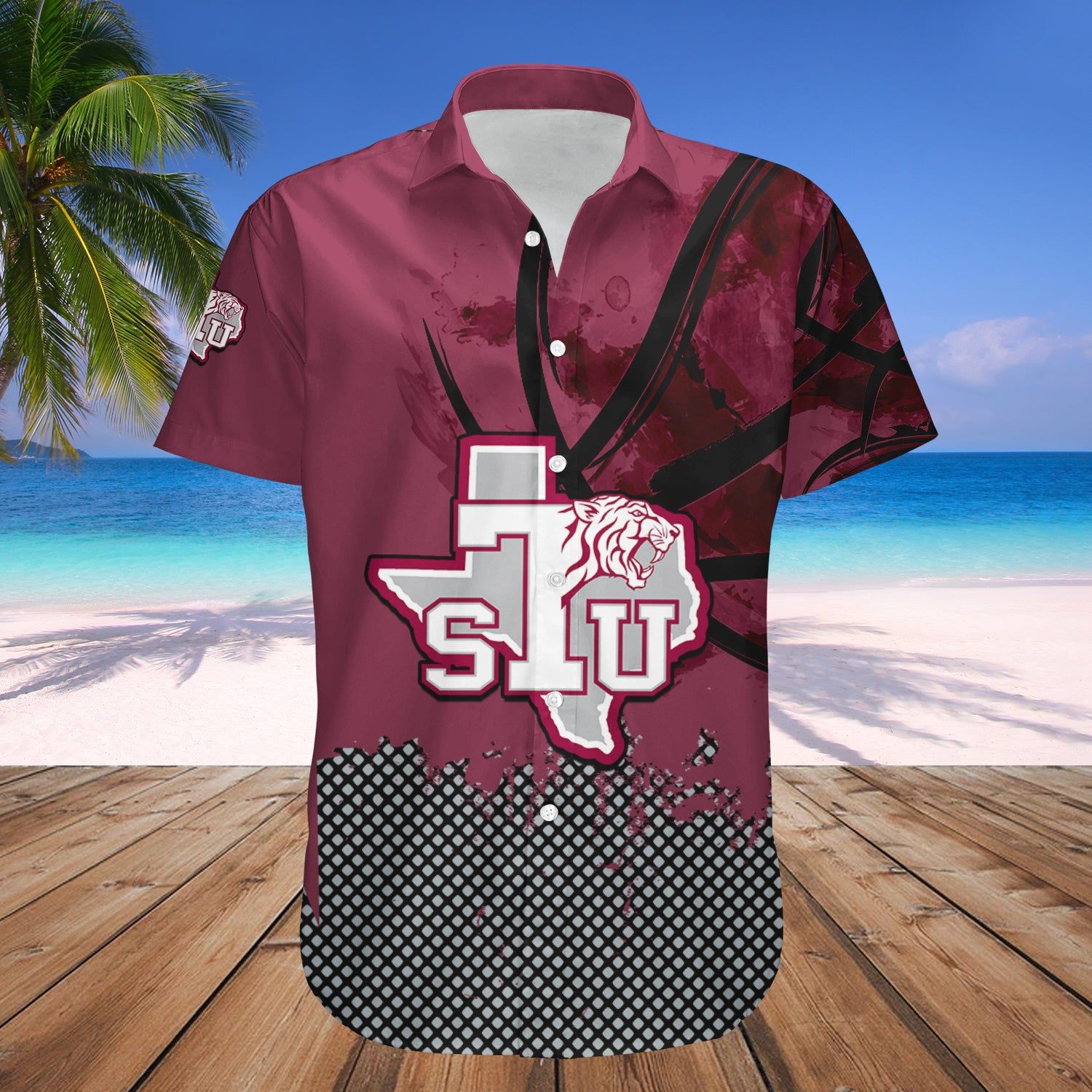 Texas Southern Tigers Hawaii Shirt Basketball Net Grunge Pattern – NCAA