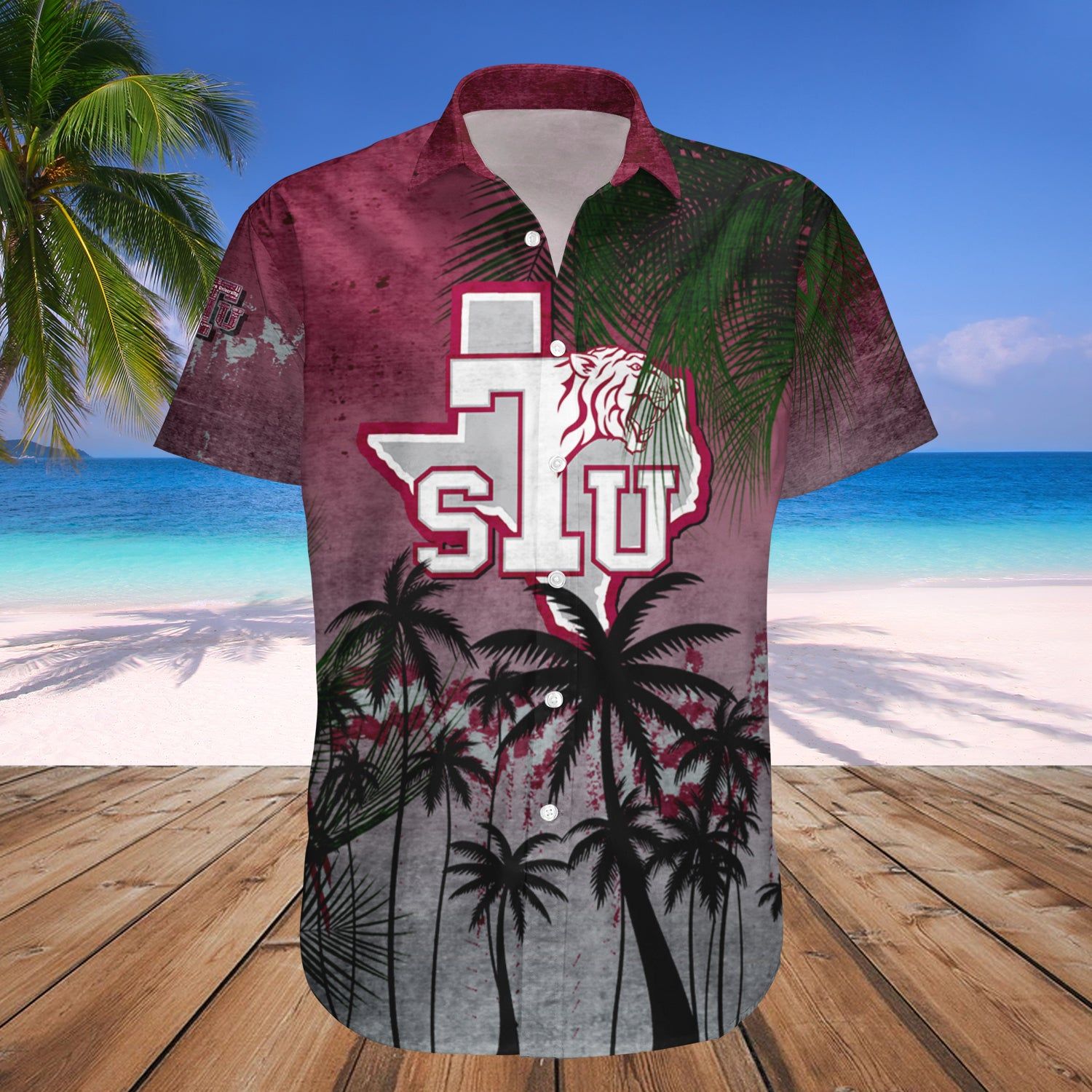 Texas Southern Tigers Hawaii Shirt Coconut Tree Tropical Grunge – NCAA