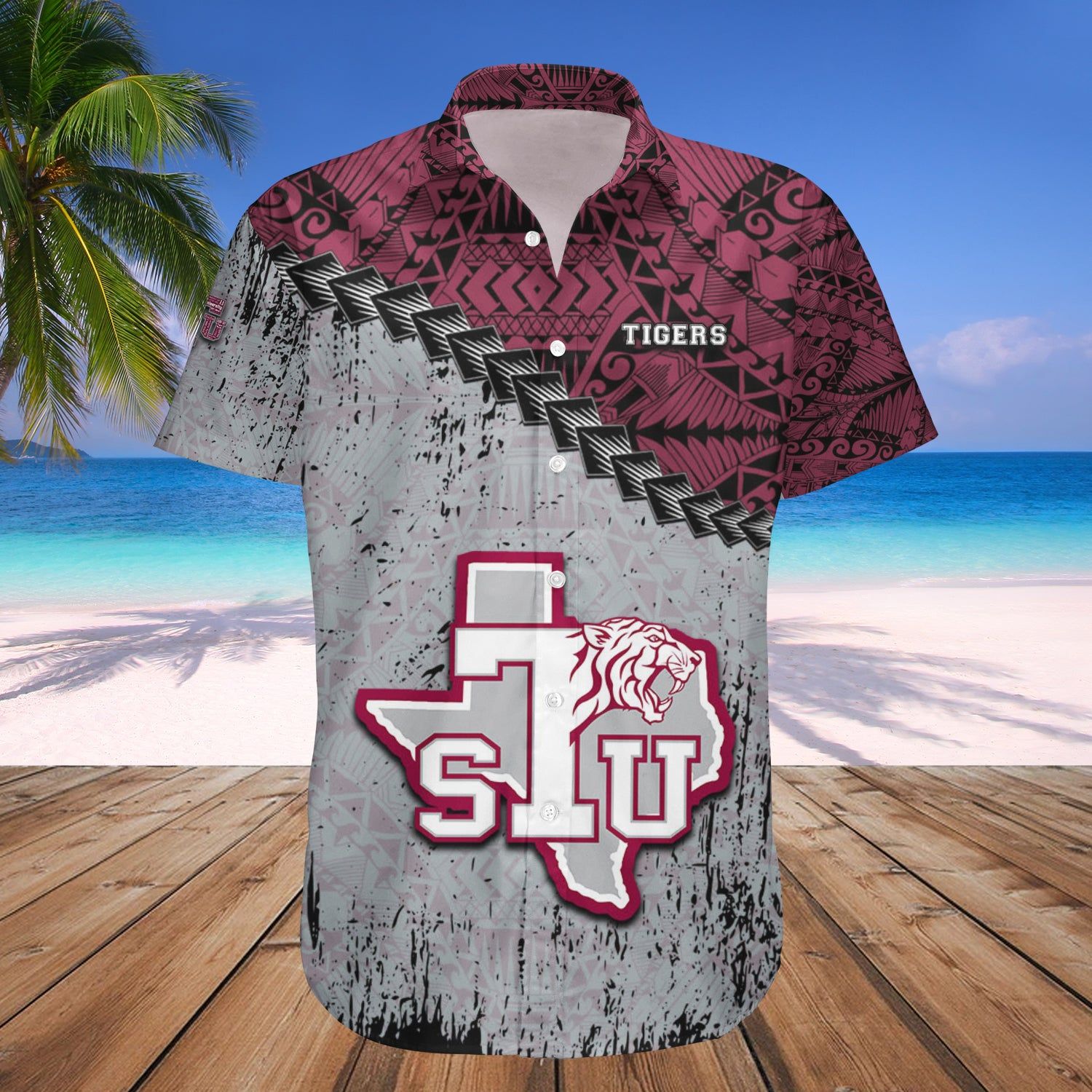 Texas Southern Tigers Hawaii Shirt Grunge Polynesian Tattoo – NCAA
