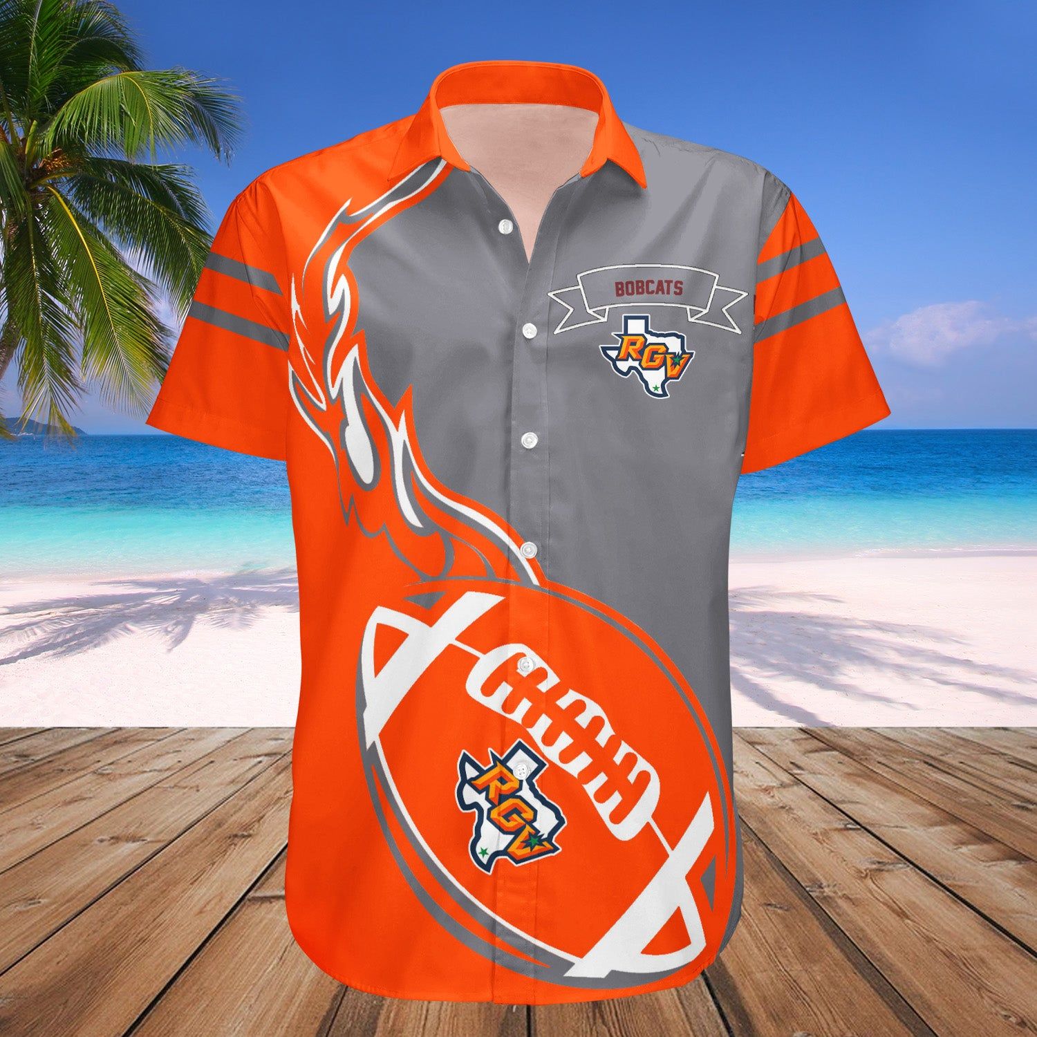 Texas State Bobcats Hawaii Shirt Flame Ball – NCAA