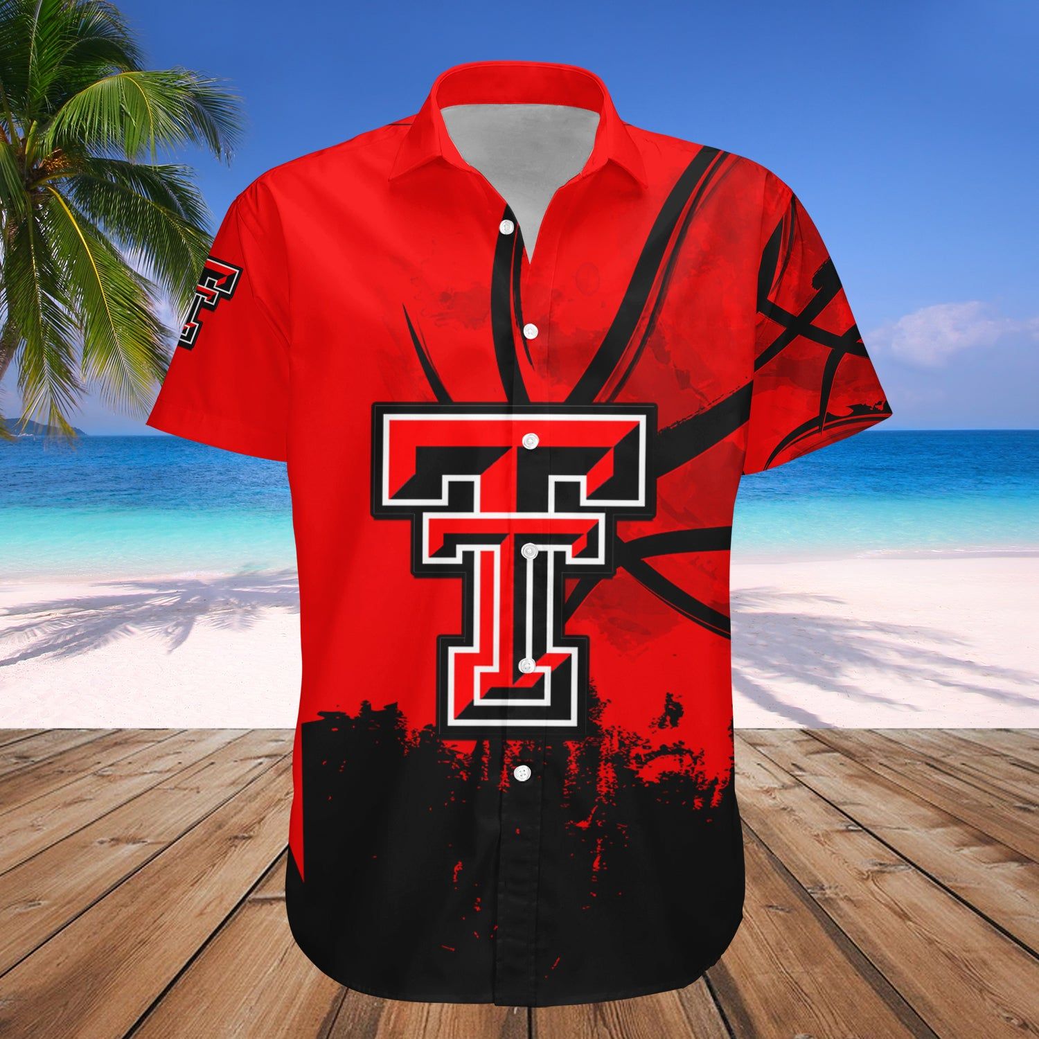 Texas Tech Red Raiders Hawaii Shirt Basketball Net Grunge Pattern – NCAA