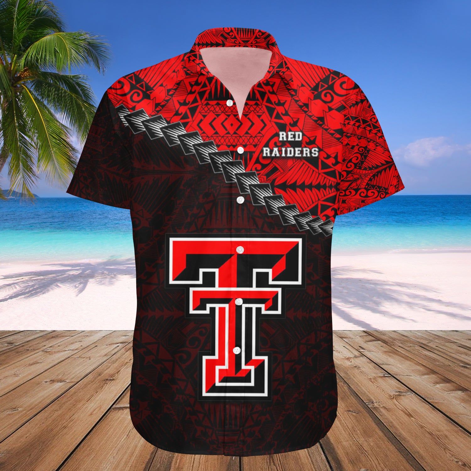 Texas Tech Red Raiders Hawaii Shirt Grunge Polynesian Tattoo – NCAA