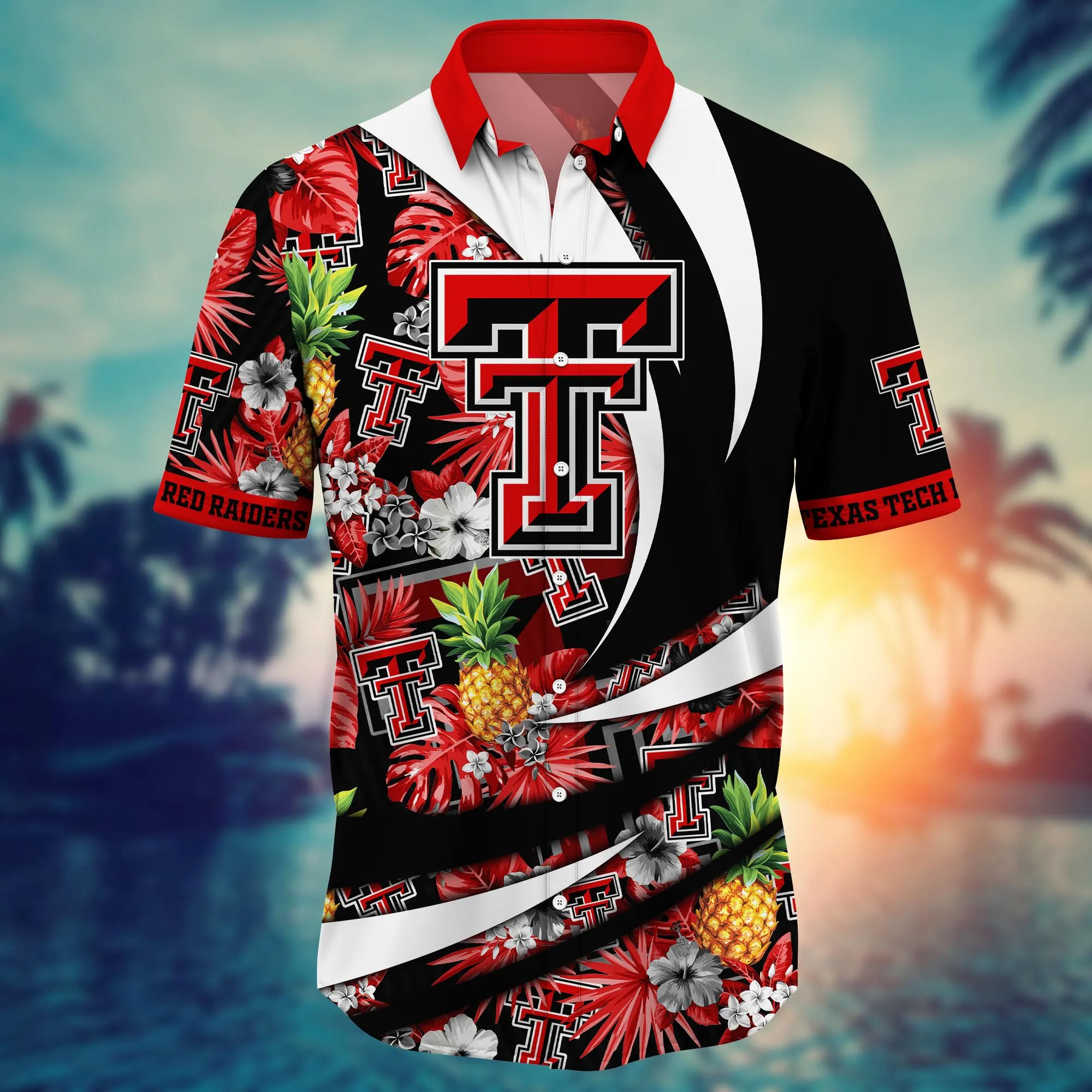 Texas Tech Red Raiders NCAA Hawaiian Shirt Umbrellas (For Sun) Aloha Shirt