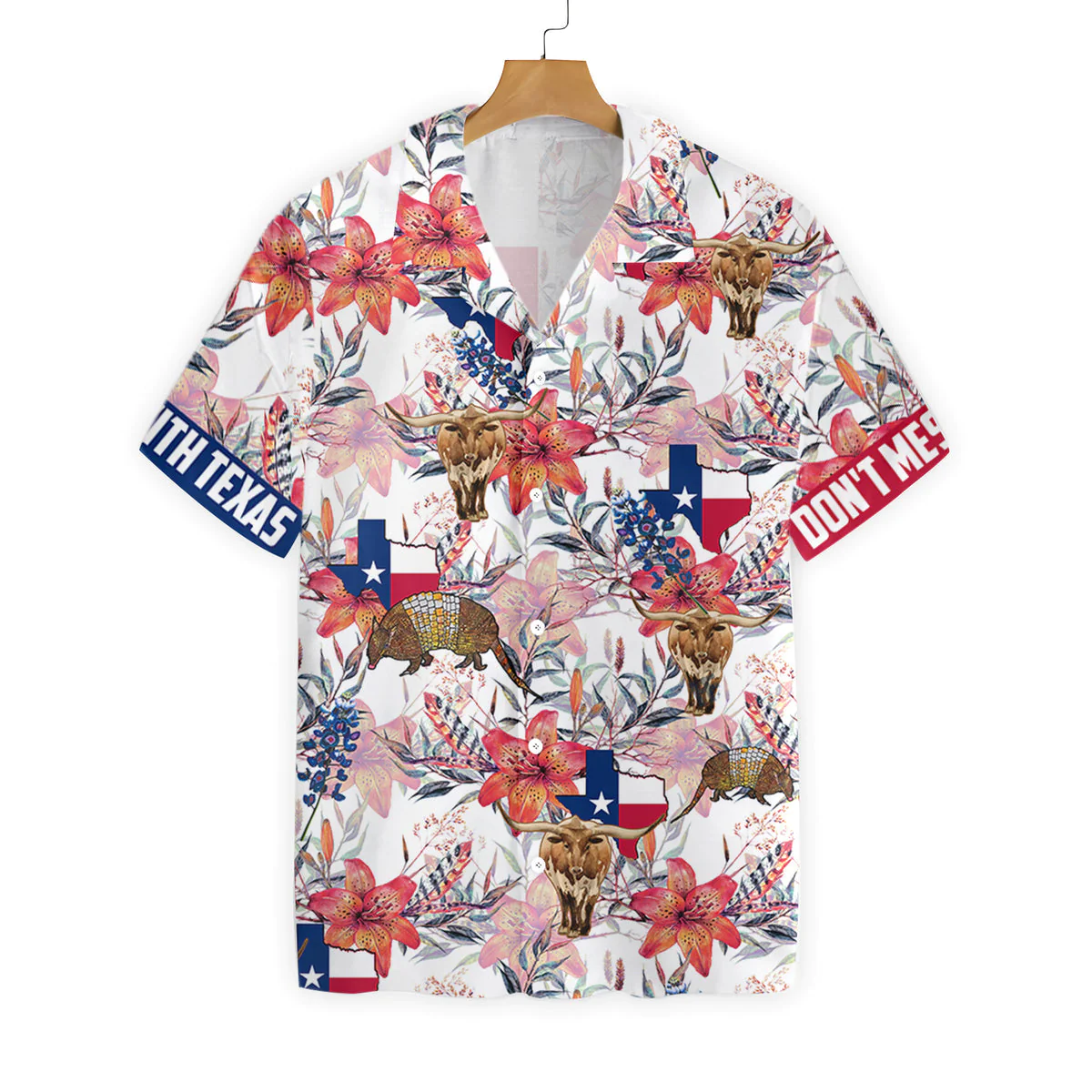 Texas Trendy Hawaiian Shirt Bluebonnet Longhorn, Trendy Hawaiian Shirts For Men, Women